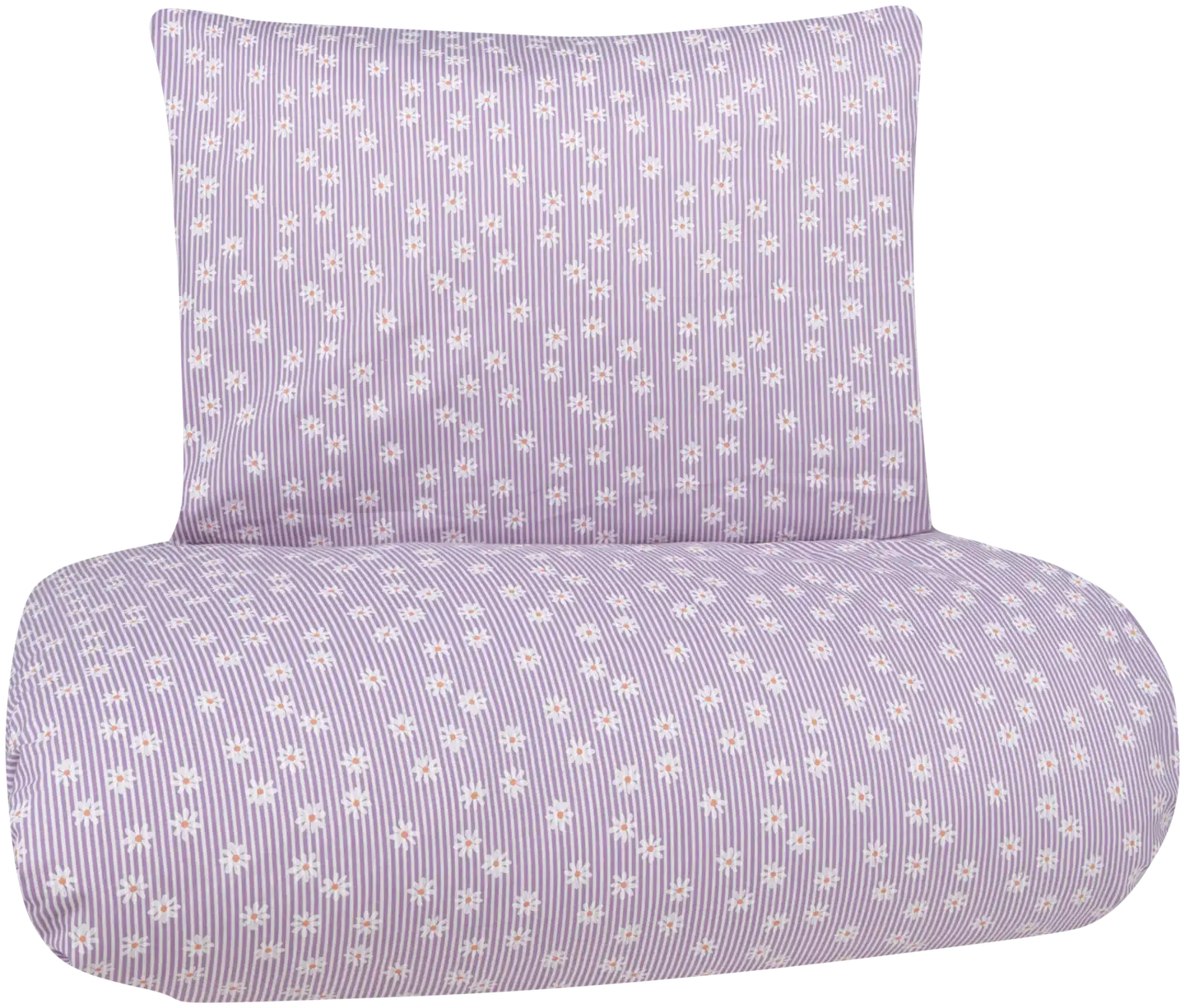 Xtra pussilakanasetti Daisy 150x210 cm liila-valkoinen - 1