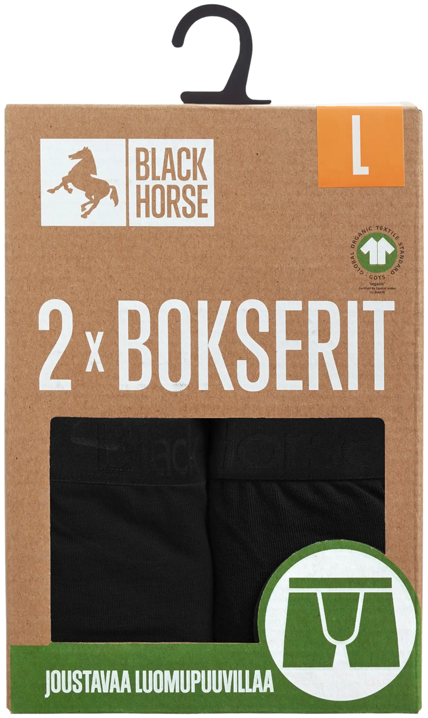 Black Horse miesten bokserit 2-pack I52782 - Black-black - 4