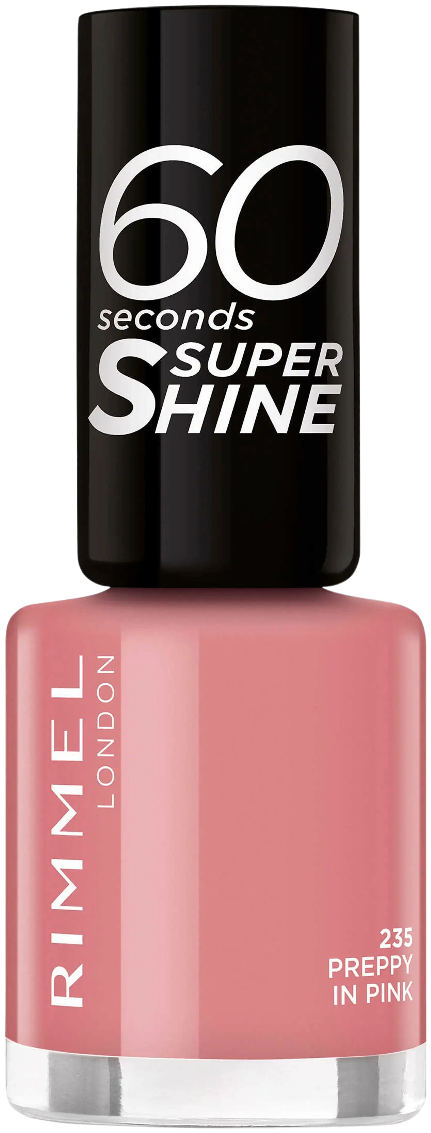 Rimmel 60 Seconds Super Shine kynsilakka 8ml, 235 Preppy in Pink - 1