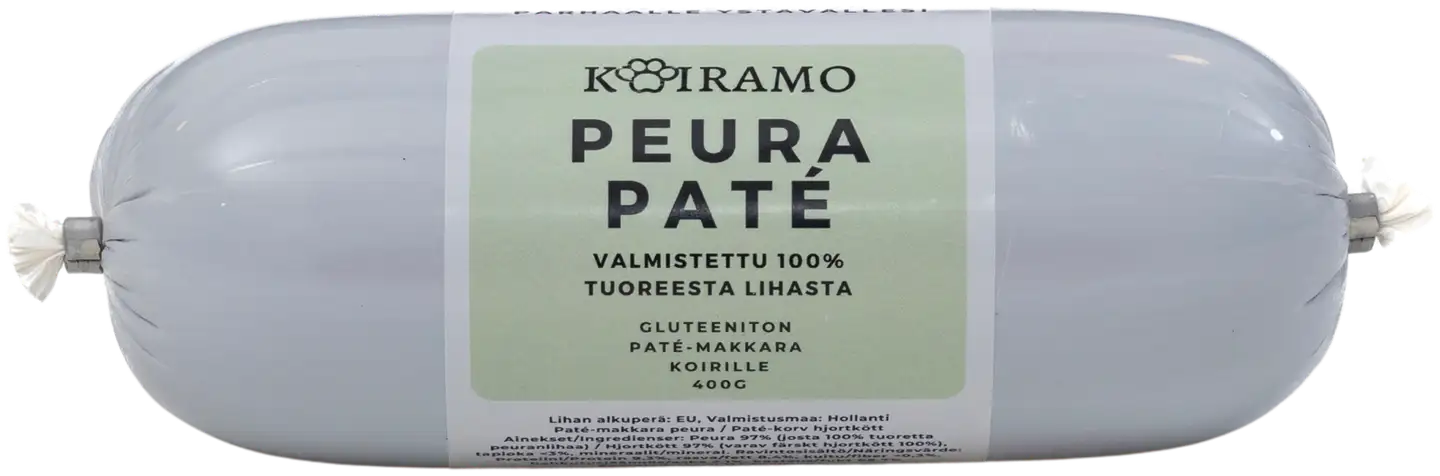 Koiramo Peura Paté-makkara gluteeniton 400g koiralle - 1