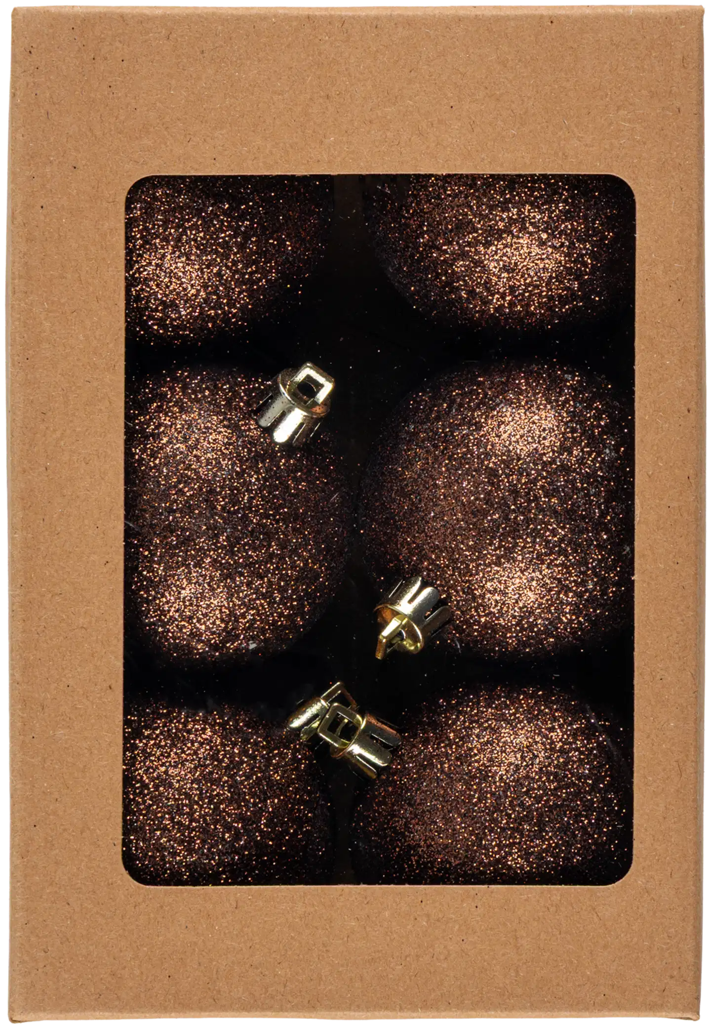 House joulupallo 6 cm 6 kpl glitter kupari M
