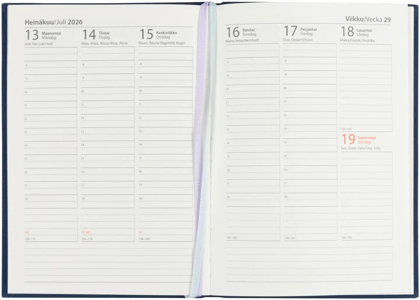 Pöytäkalenteri A5 sininen - 2