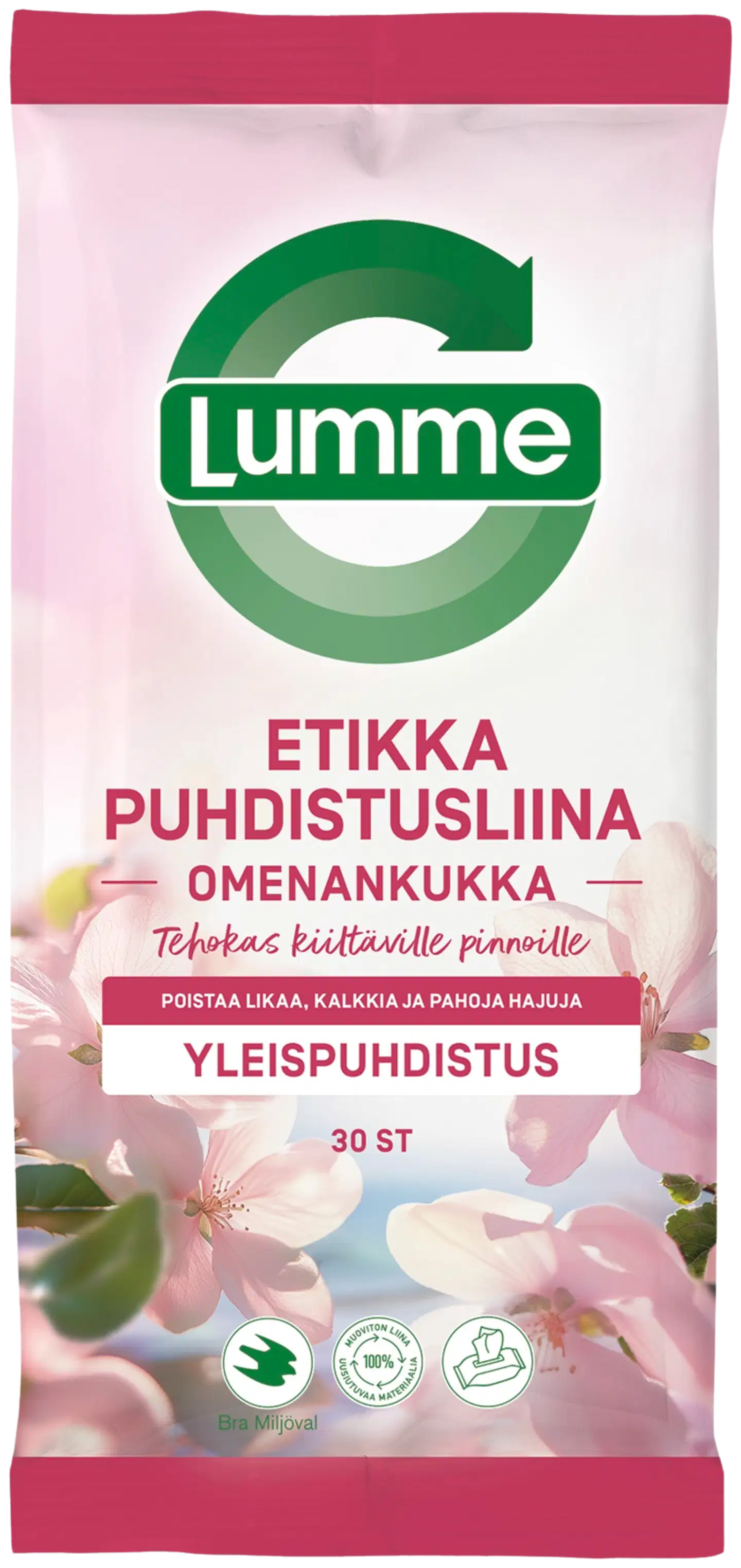 Lumme Omenankukka Etikkapuhdistusliina 30kpl