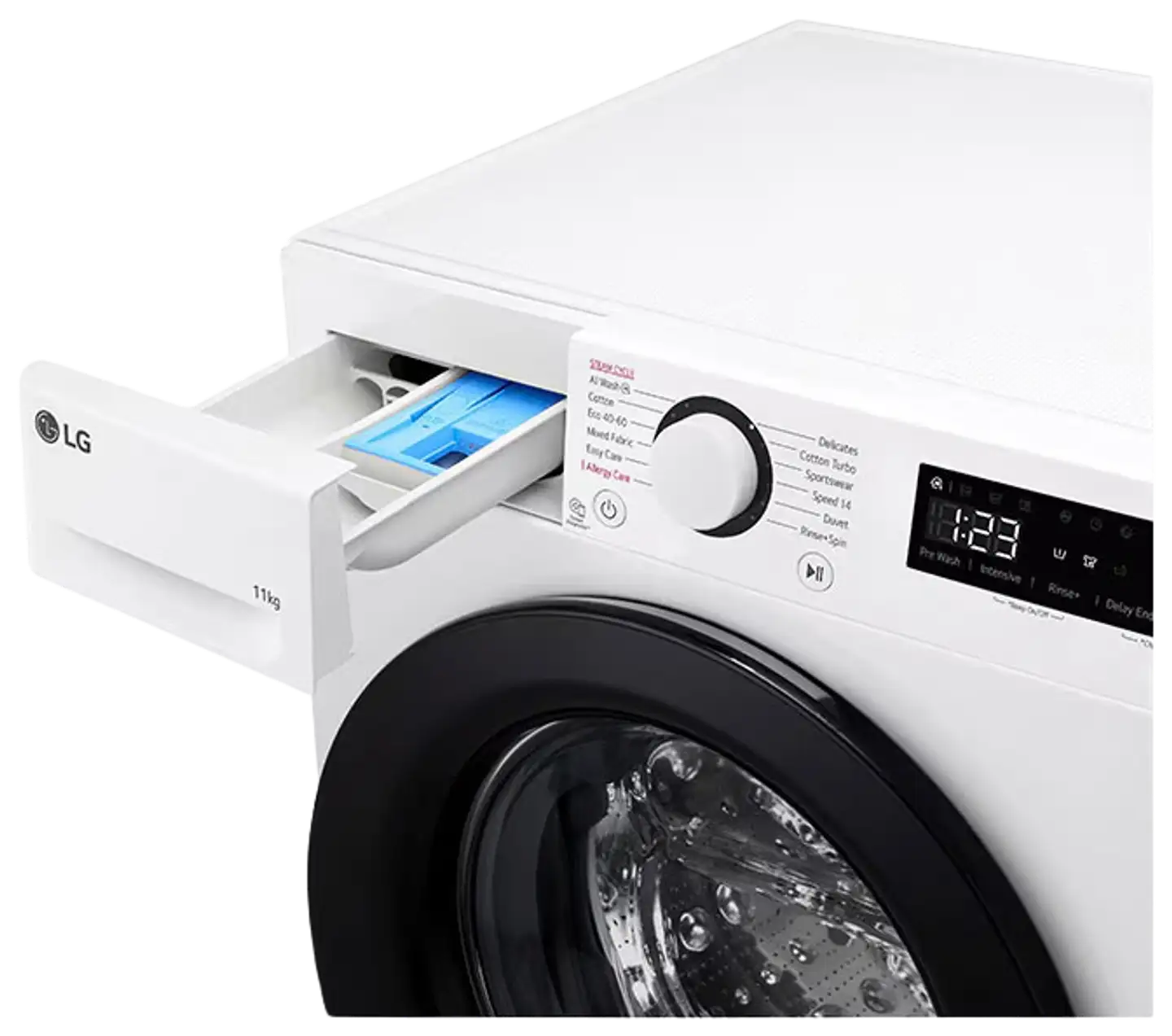 LG edestä täytettävä pyykinpesukone F4Y5EYP6W 11kg valkoinen - 6