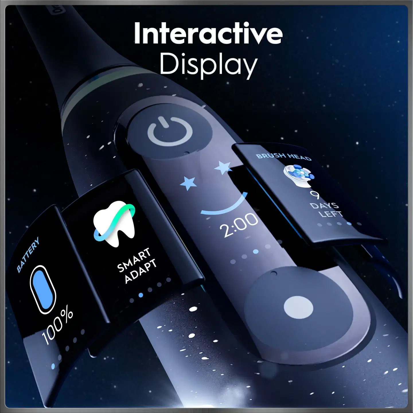 Oral-B iO10 Cosmic Black sähköhammasharja + lataava matkakotelo + hammasharjateline - 12