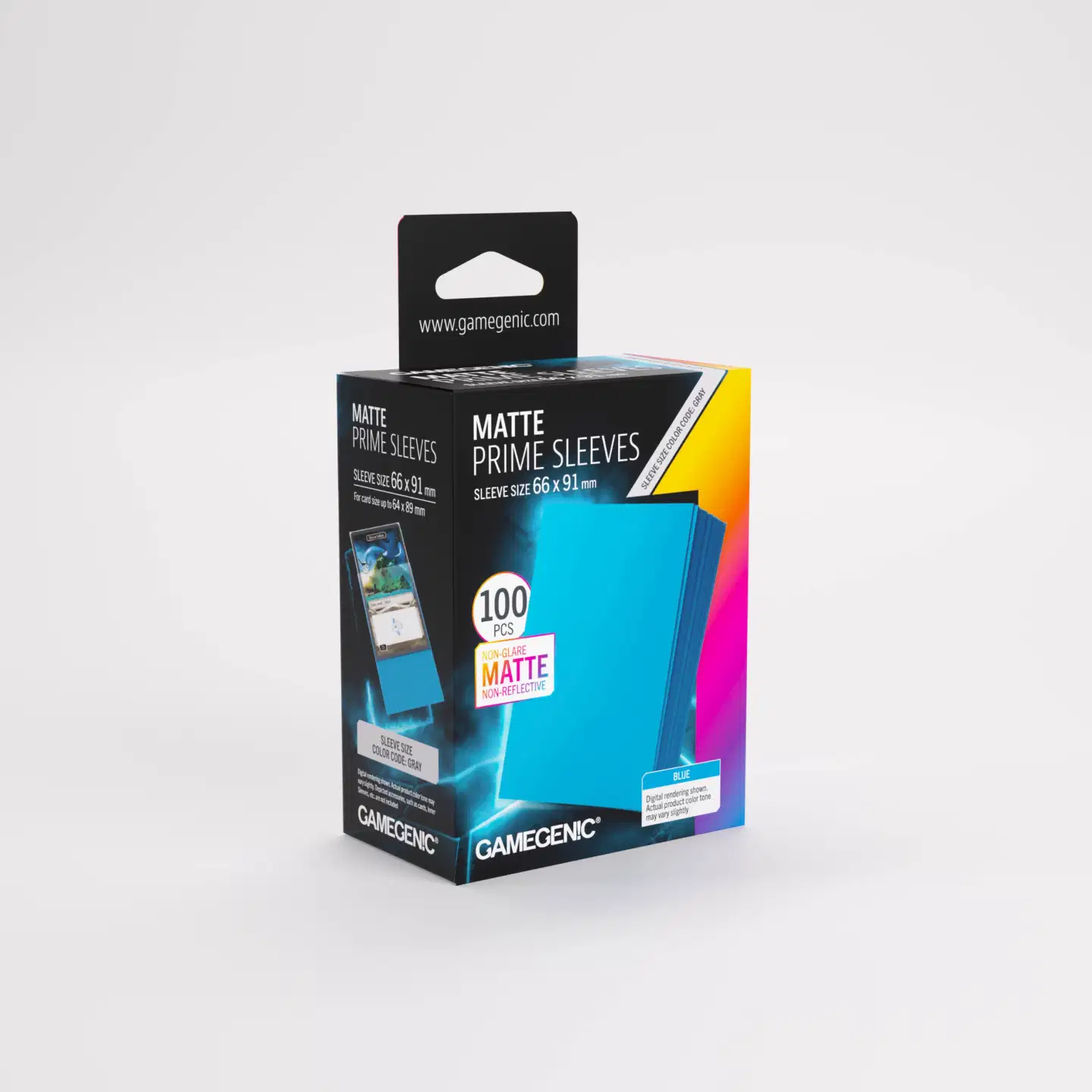 Gamegenic Matte Prime -korttisuojat 66 × 91 mm, sininen - 1