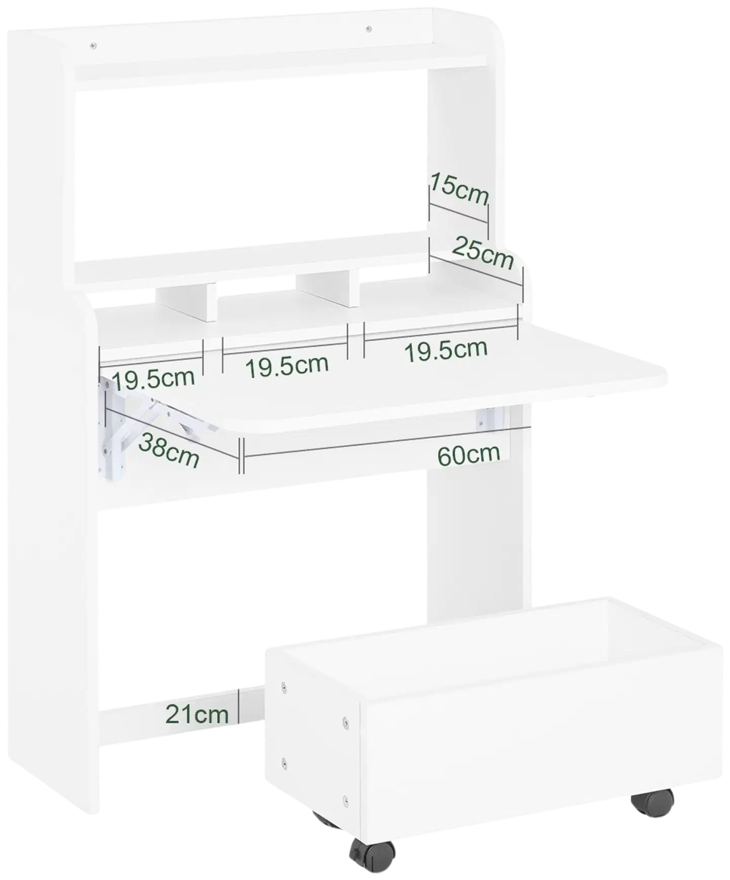 SoBuy työpöytä valkoinen FWT105-II-W - 3
