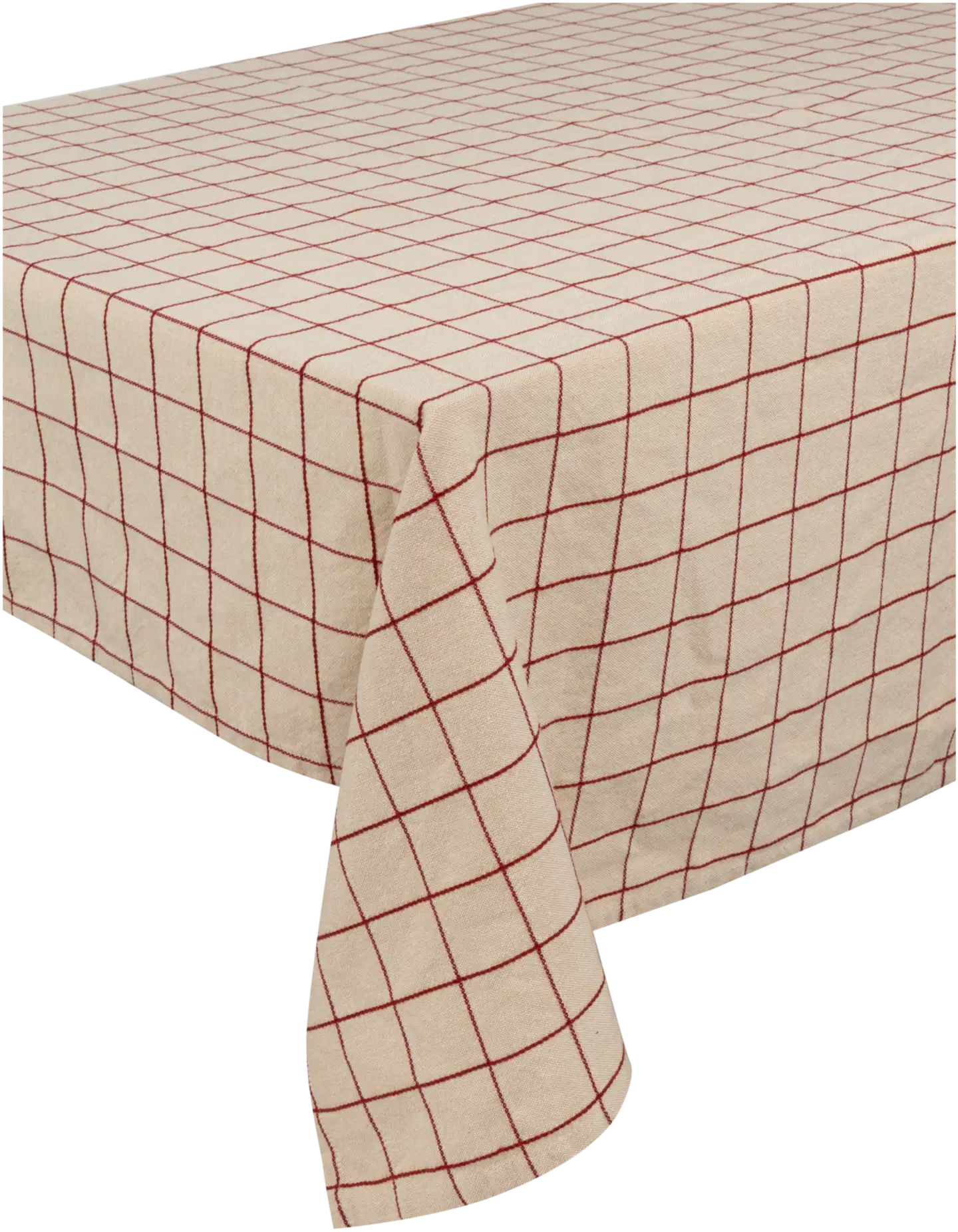 House pöytäliina Ruutu 140x240 cm punainen/beige - 1
