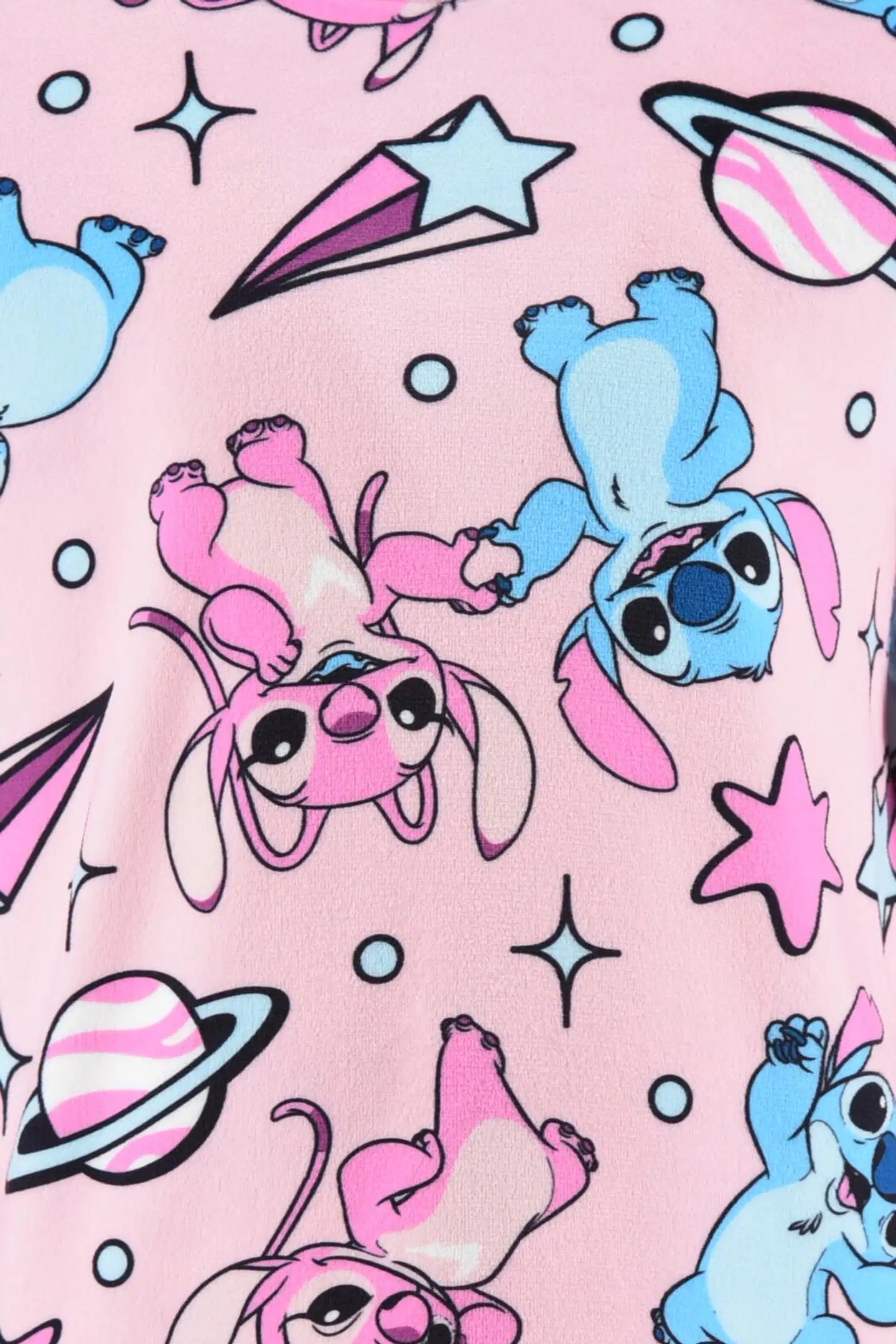 Lasten Lilo Et Stitch pyjama, hieno supersoft kangas - pink - 3