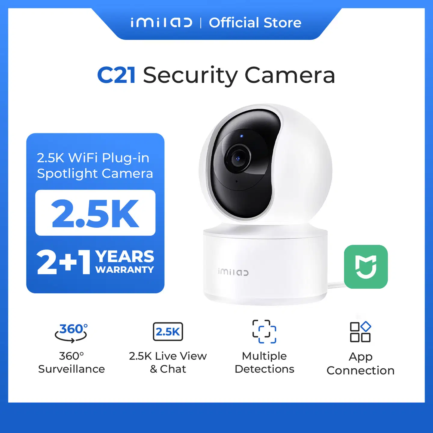 Imilab C21 2.5K WiFi -valvontakamera sisäkäyttöön CMSXJ56B - 17