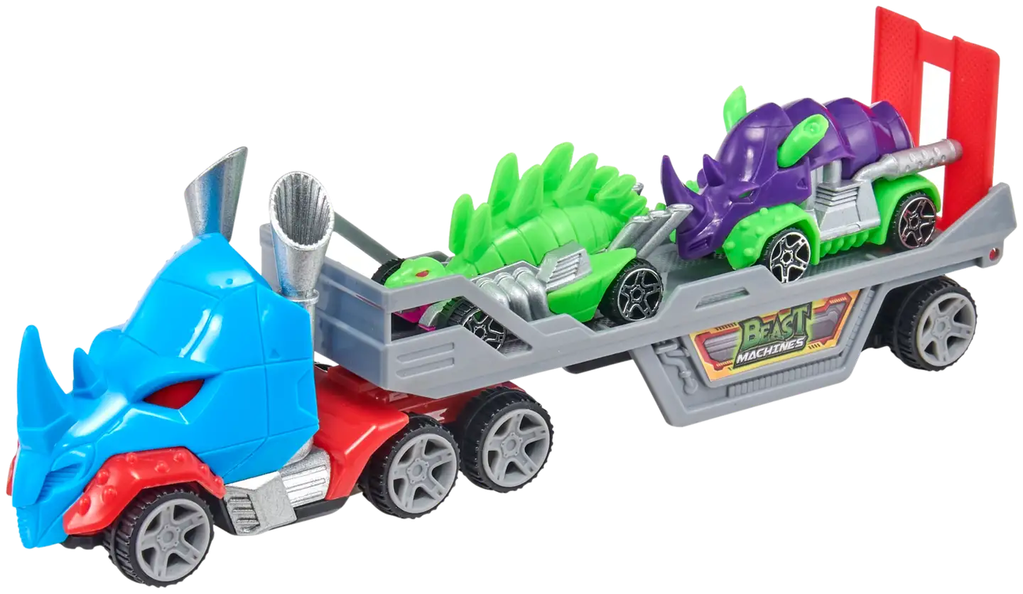 Teamsterz lelu Beast Machines Beast Mover kuljetusrekka ja 2 pikkuautoa - 2