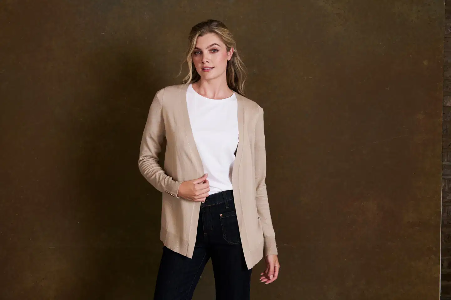 London Fog naisten neuletakki napit 213L262903 - beige - 7