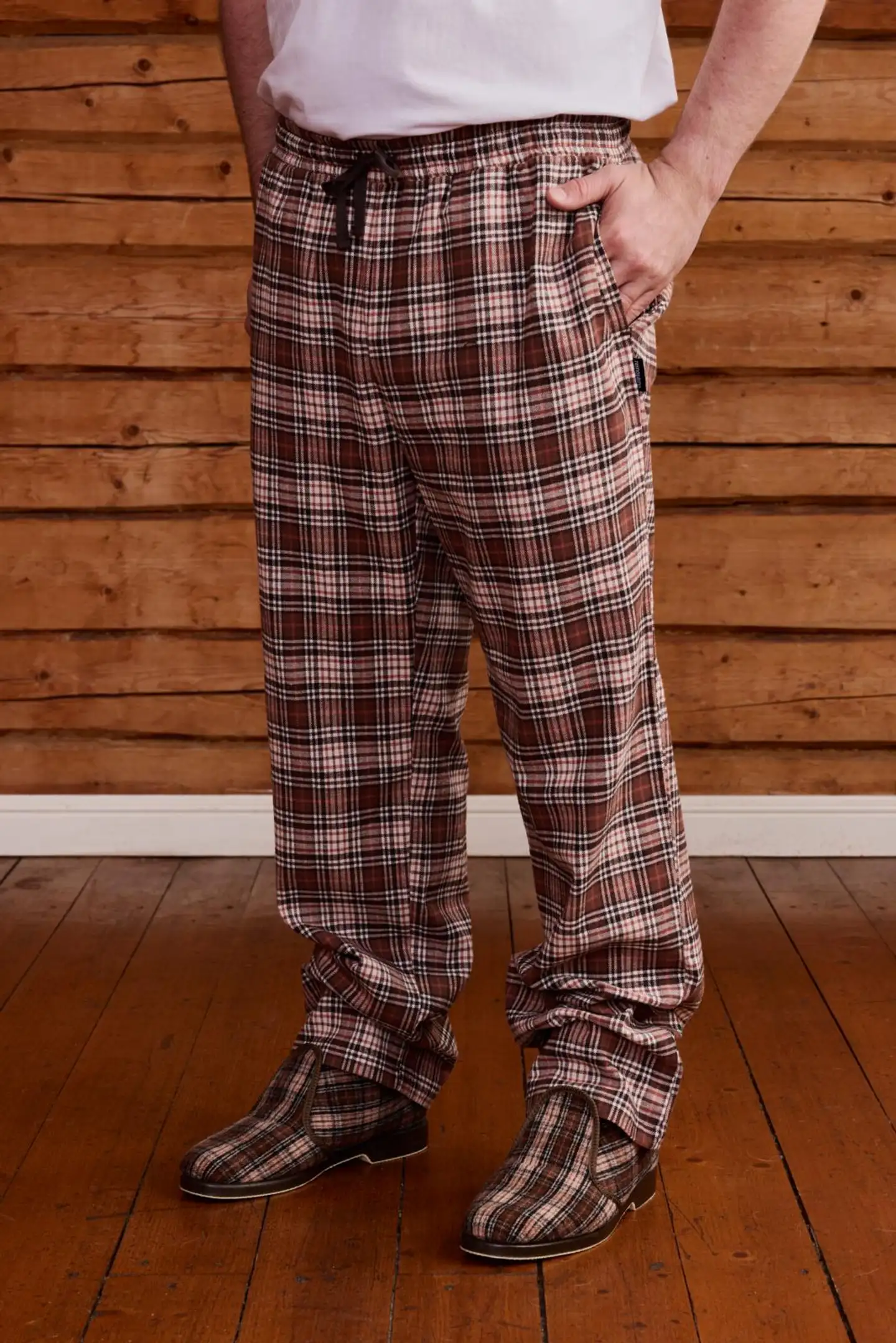 Reino&Aino miesten flanellipyjamahousut Reino - Brown - 3
