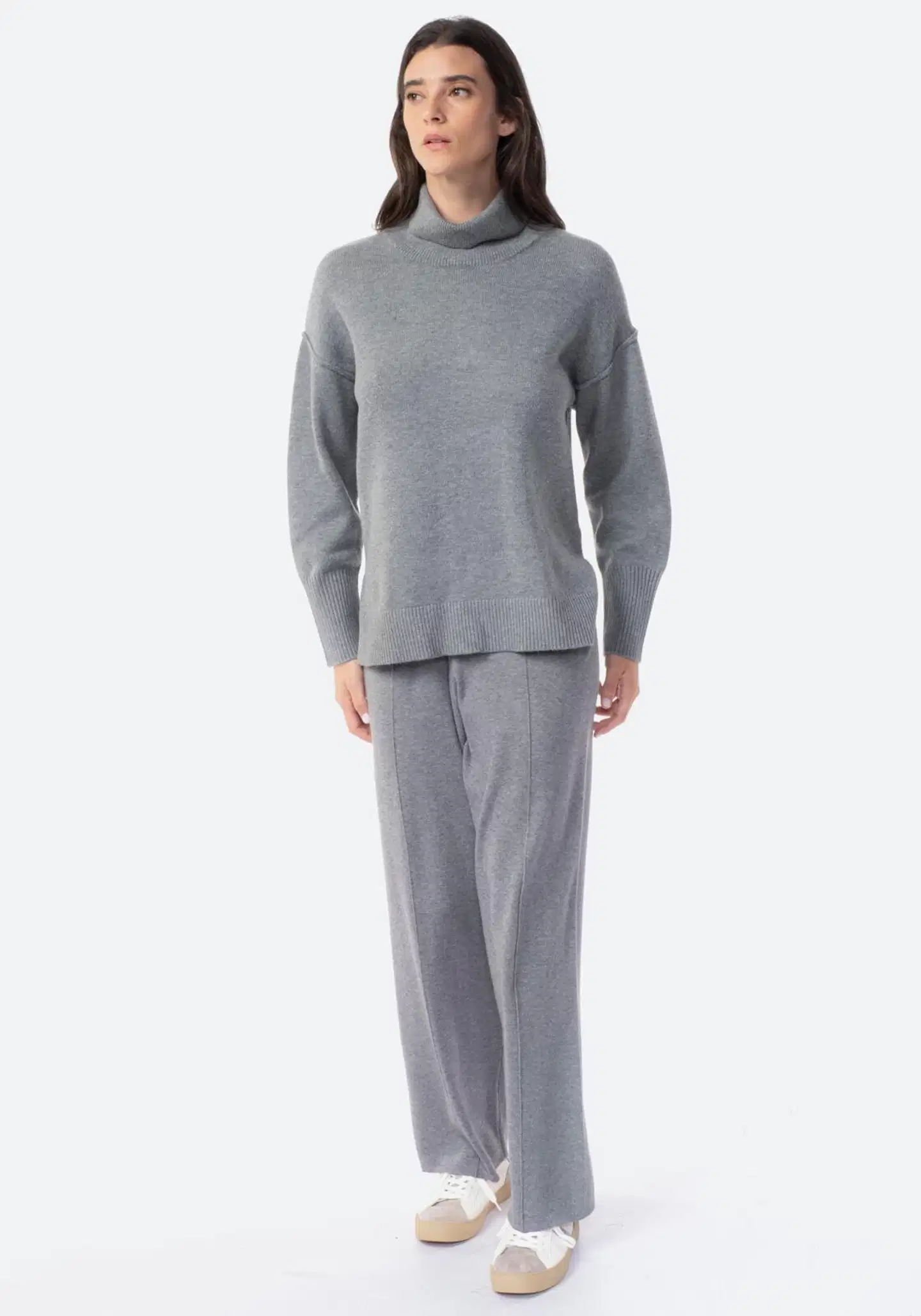 TEX naisten pooloneule I291411 - GREY - 2