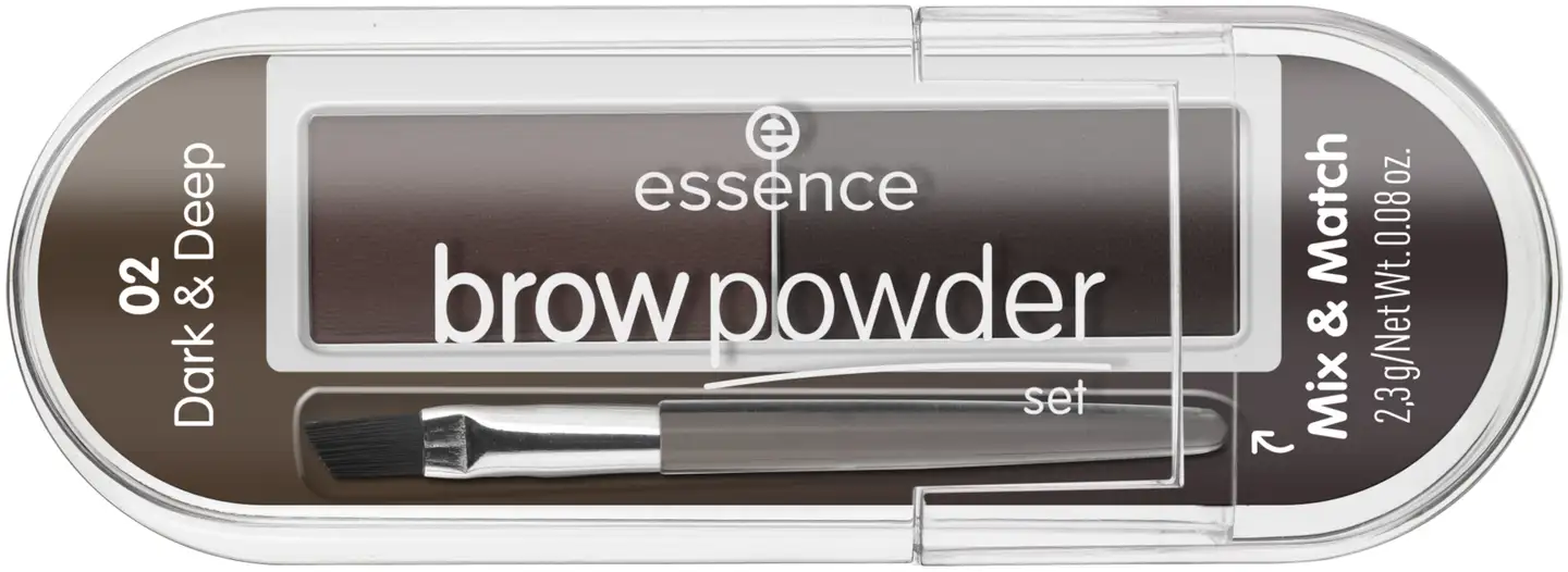 essence  brow powder set kulmapuuterisetti 2,3 g - dark & deep - 1