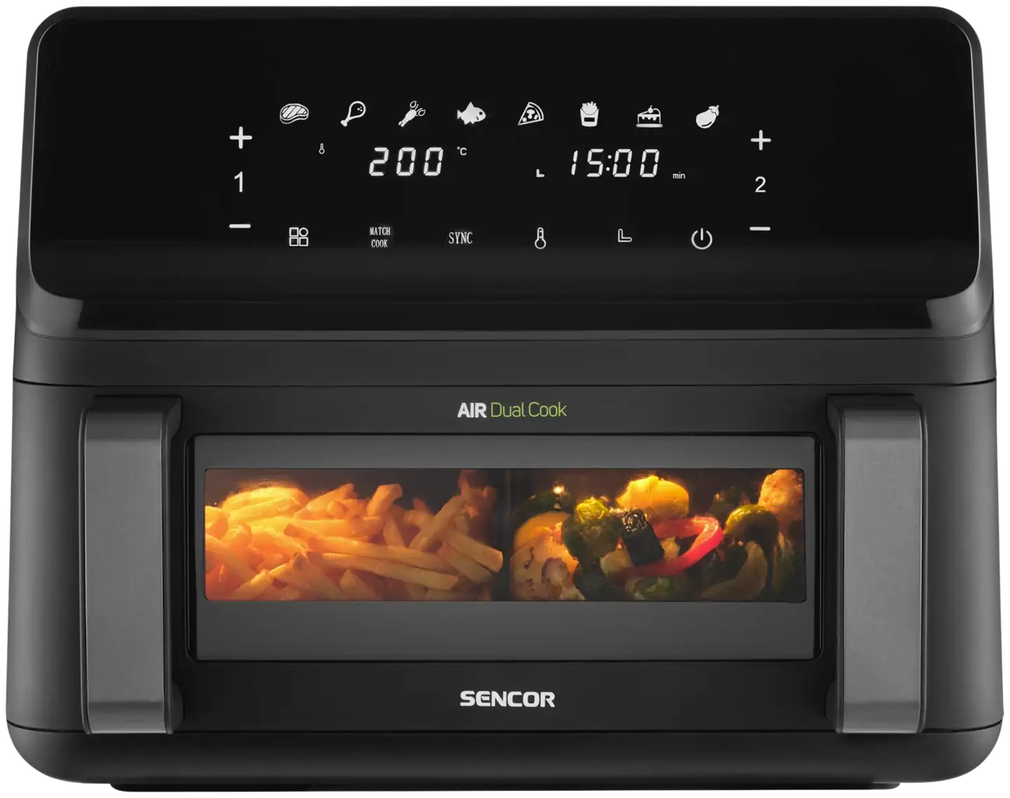 Sencor dual air fryer kiertoilmakypsennin SFR 9650BK musta - 1