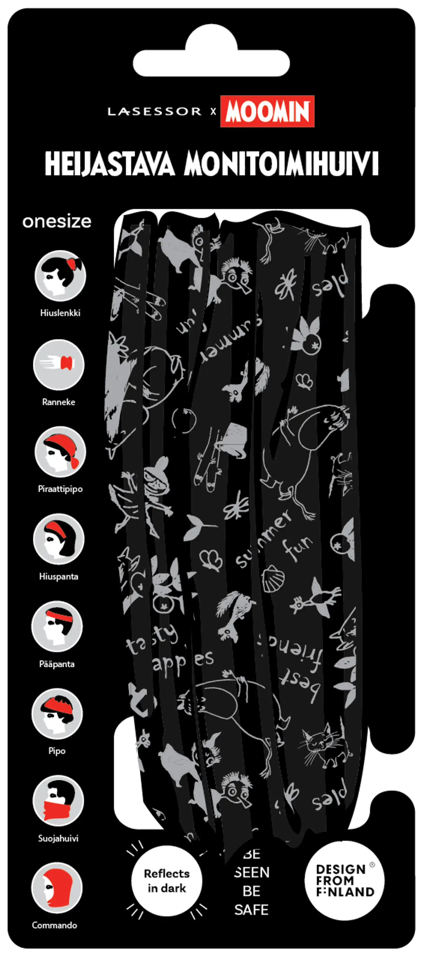 Muumi lasten heijastava tuubihuivi - BLACK - 3