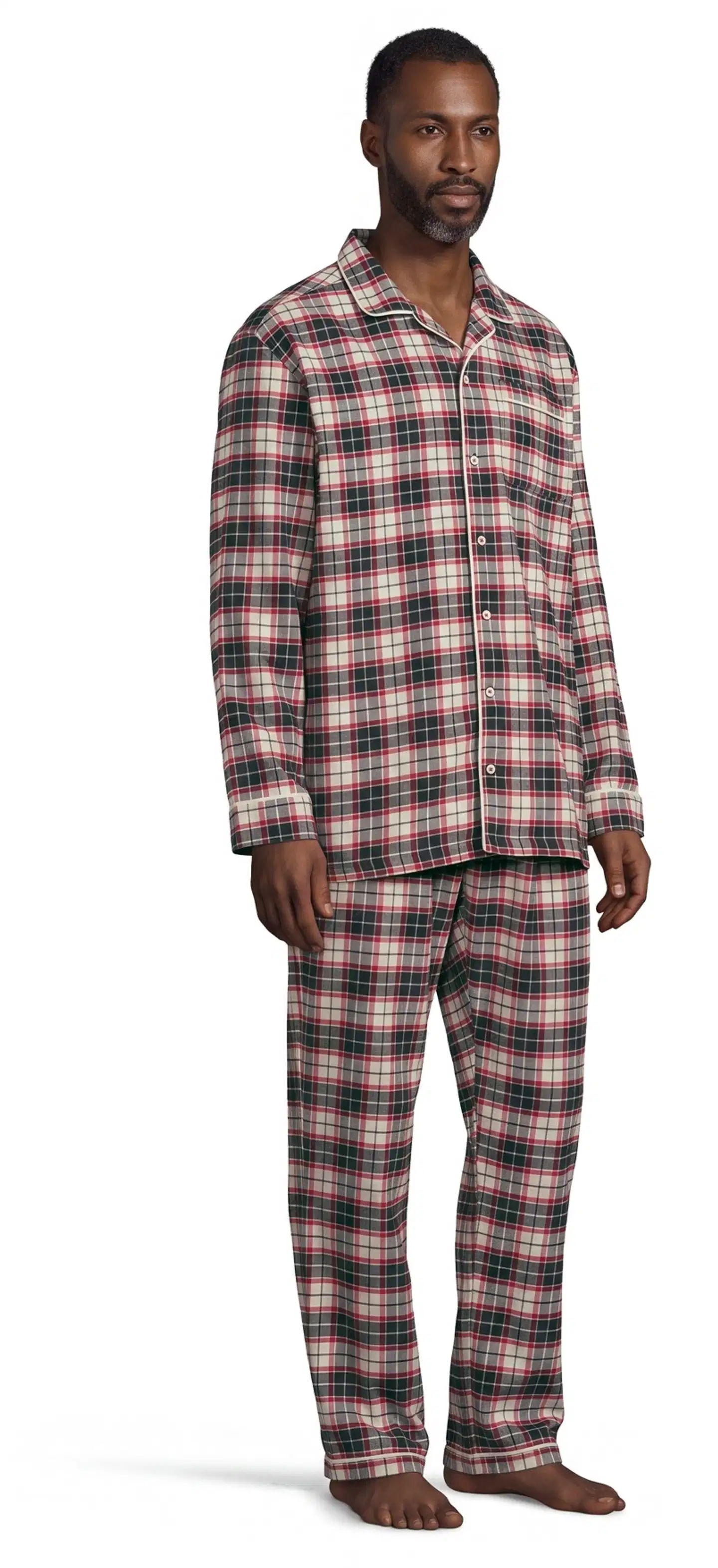 London Fog miesten flanellipyjama 191L422633 - RED/BEIGE - 5