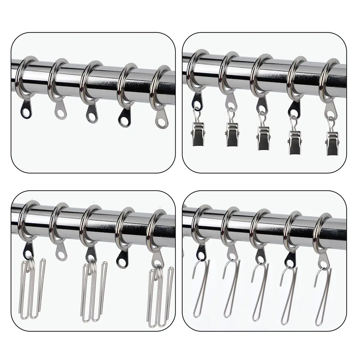 Ihanin verhorenkaat Cafe kromi 19/26mm 10kpl/pss - 3