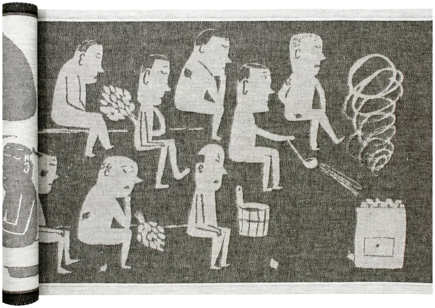 Lapuan Kankurit Miesten sauna laudeliina 46x150 cm valko-musta - 1