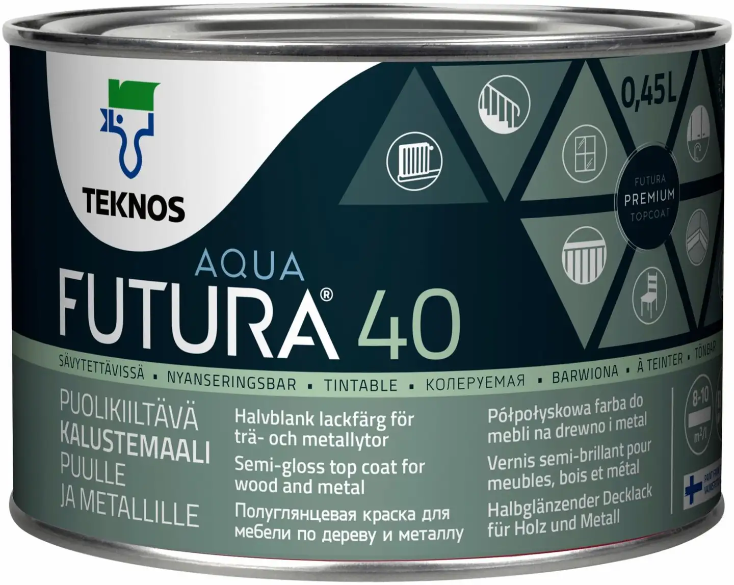 Teknos kalustemaali Futura Aqua 40 0,45 l PM3 sävytettävä puolikiiltävä