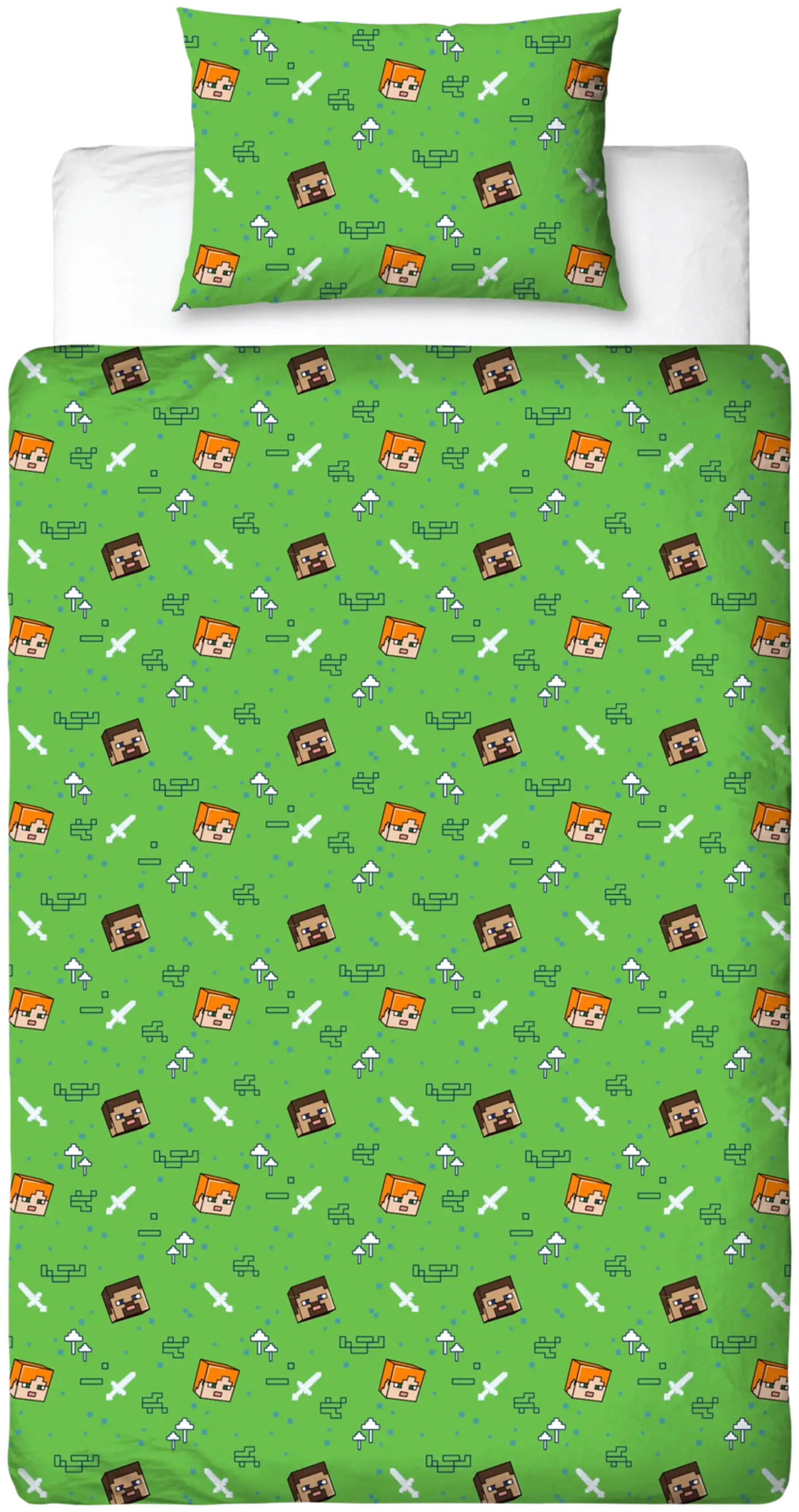 Lasten pussilakanasetti Minecraft 150x210 + 50x60 cm - 4