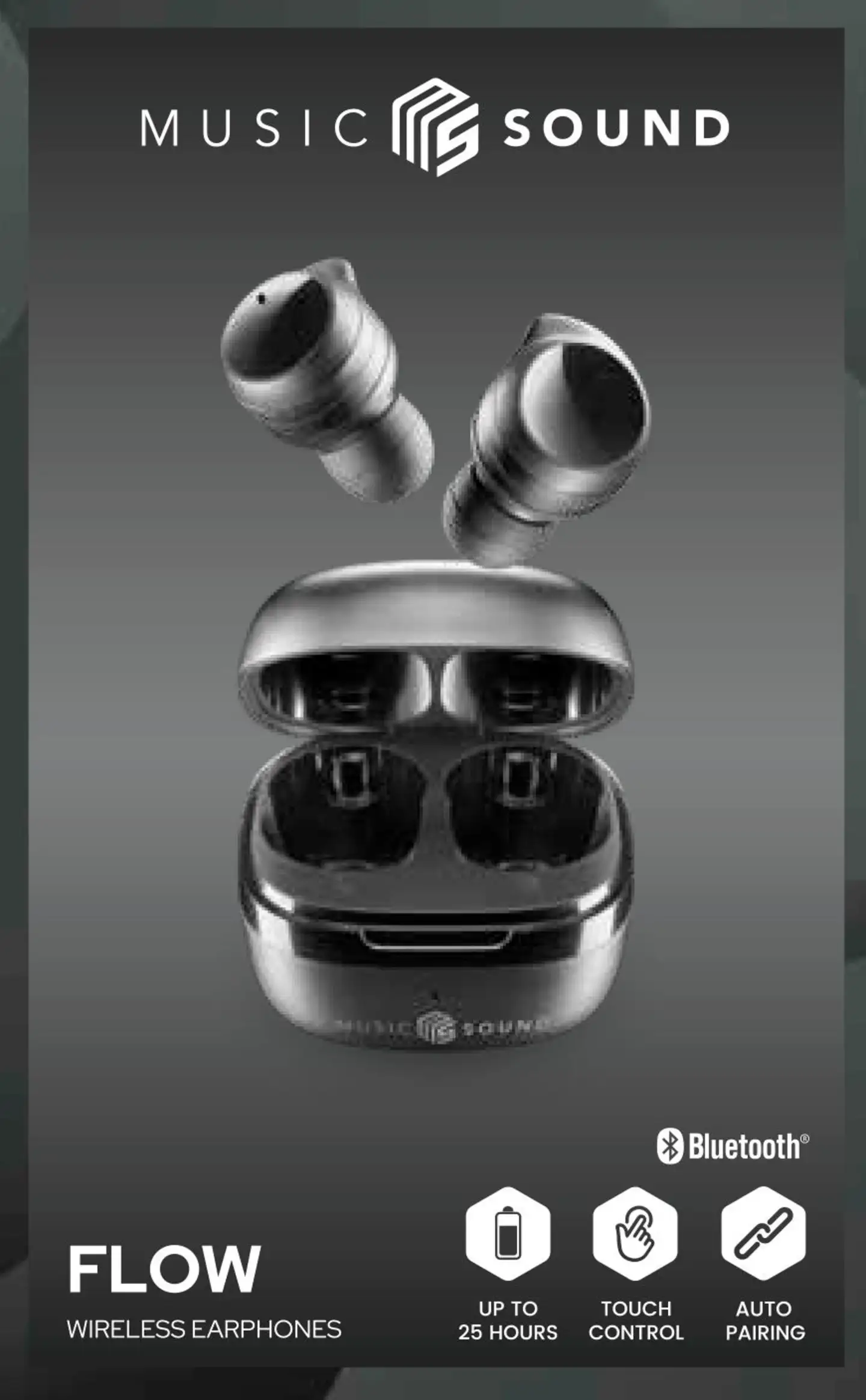 MusicSound Bluetooth nappikuulokkeet Flow musta - 4