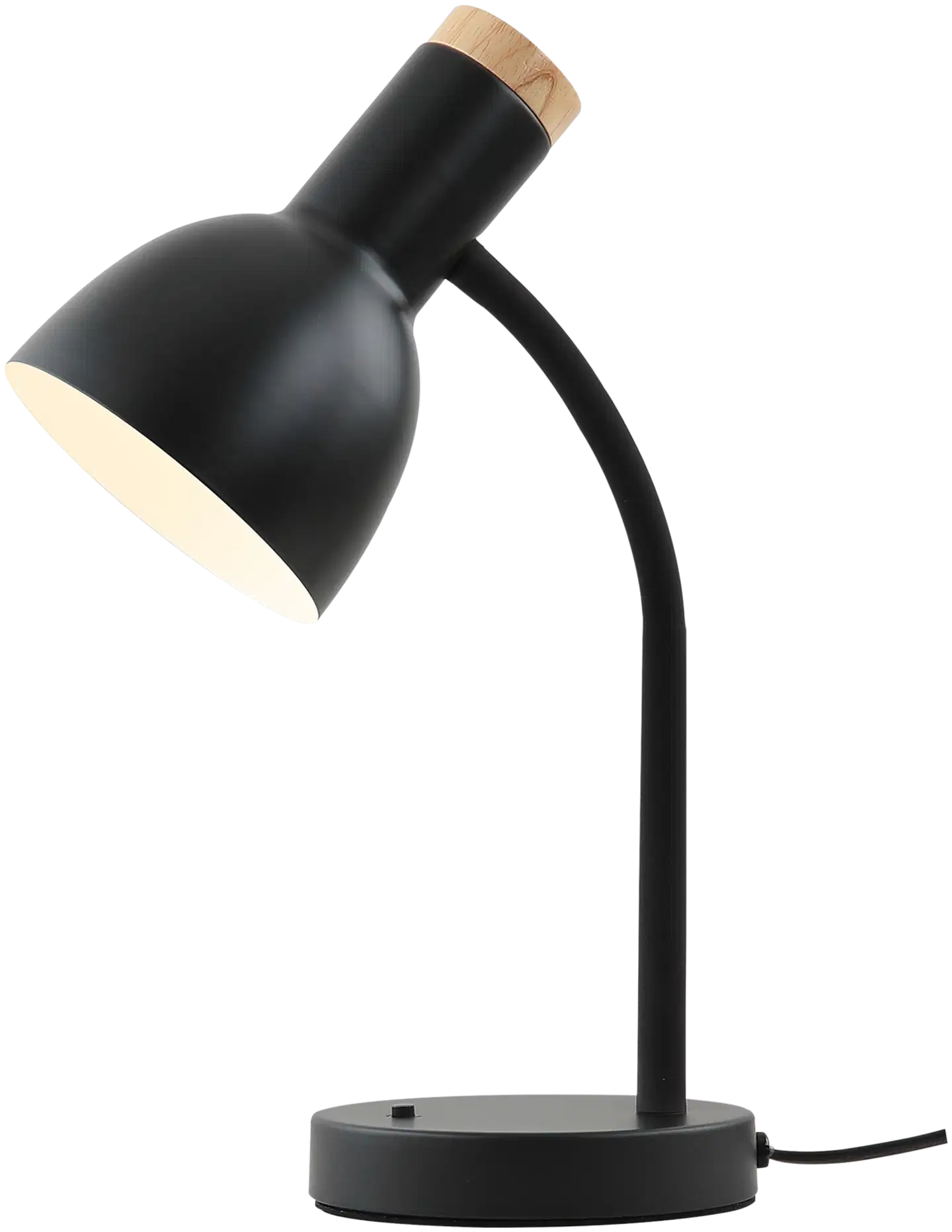 FocusLight Oslo pöytävalaisin, kork:36cm, 1xE27 max.8W(LED), On-Off kytkin valaisimen rungossa, IP20, musta - 1
