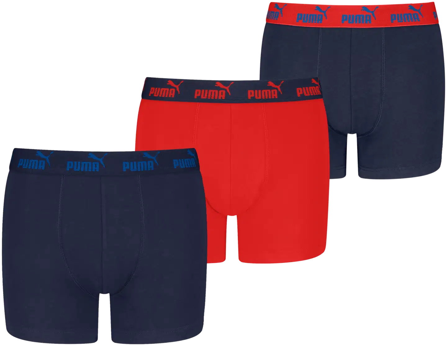 PUMA lasten bokserit 3 kpl Elements sininen/punainen/sininen 701230429 - Navy / Red - 1