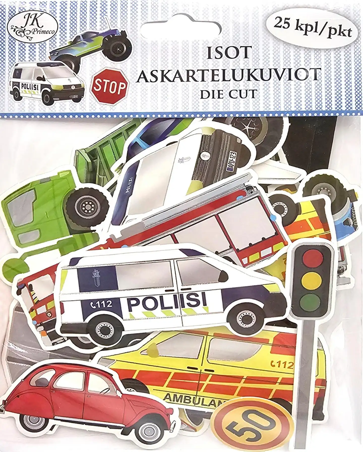 J.K. Primeco isot askartelukuviot Ajoneuvot 25kpl - 1