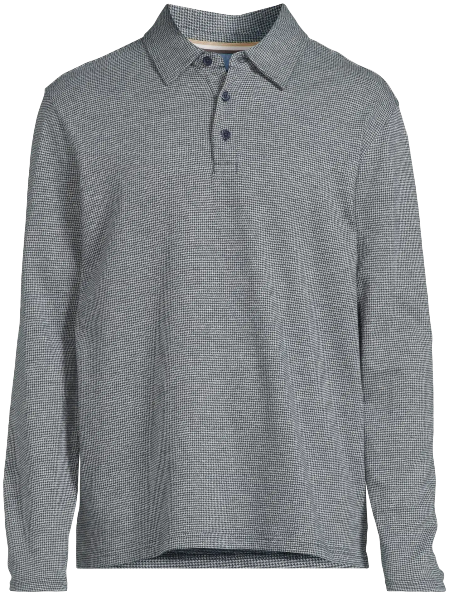 London Fog miesten pitkähihainen jacquard jersey -pikeepaita 194L292607 - Navy Blazer - 2