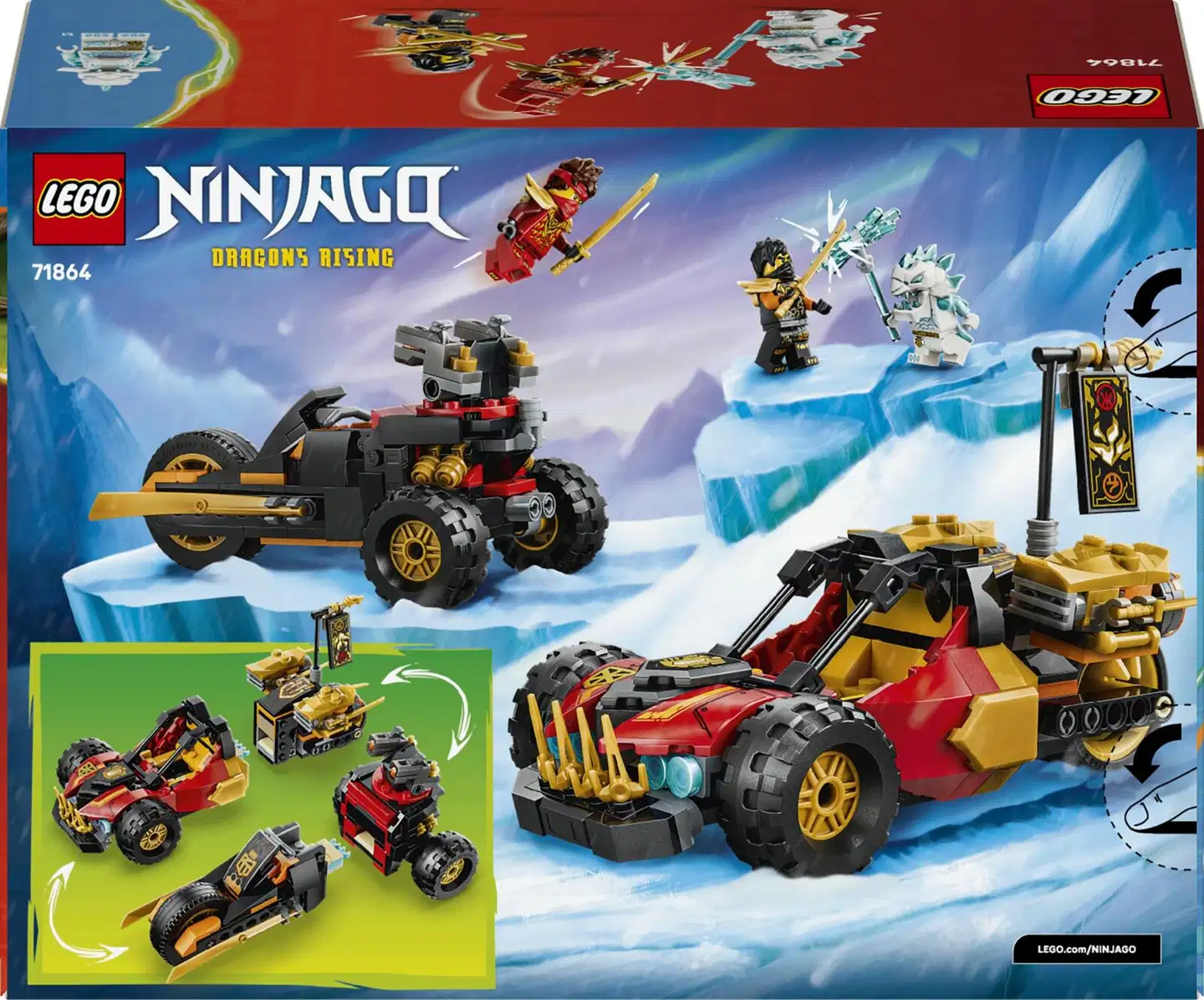 LEGO® Ninjago 71864 Kain ja Colen yhdistelmäajoneuvot - 4