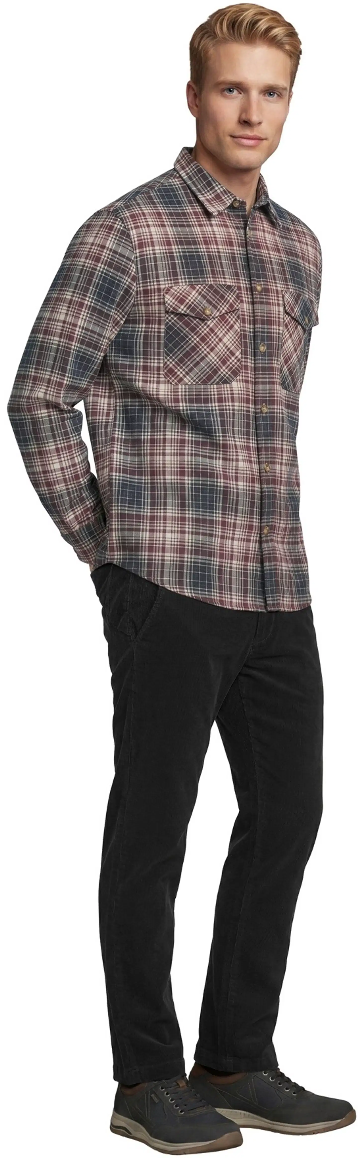 House miesten flanellipaita CYCLO® 194H382604 - Fig/NavyCheck - 4