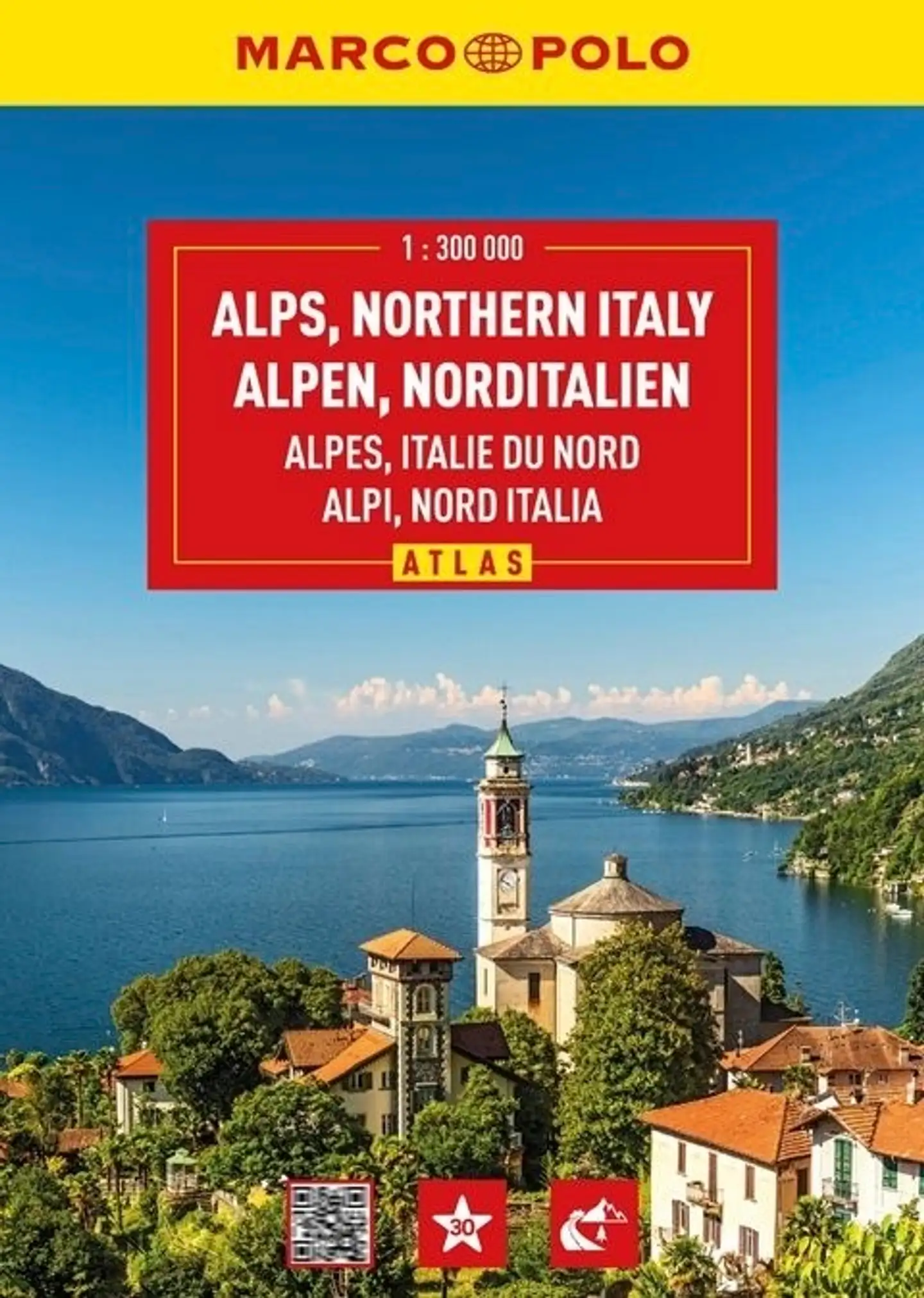 Alps, Northern Italy - Marco Polo Road atlas - Alpit ja Pohjois-Italia tiekartasto 1:300 000