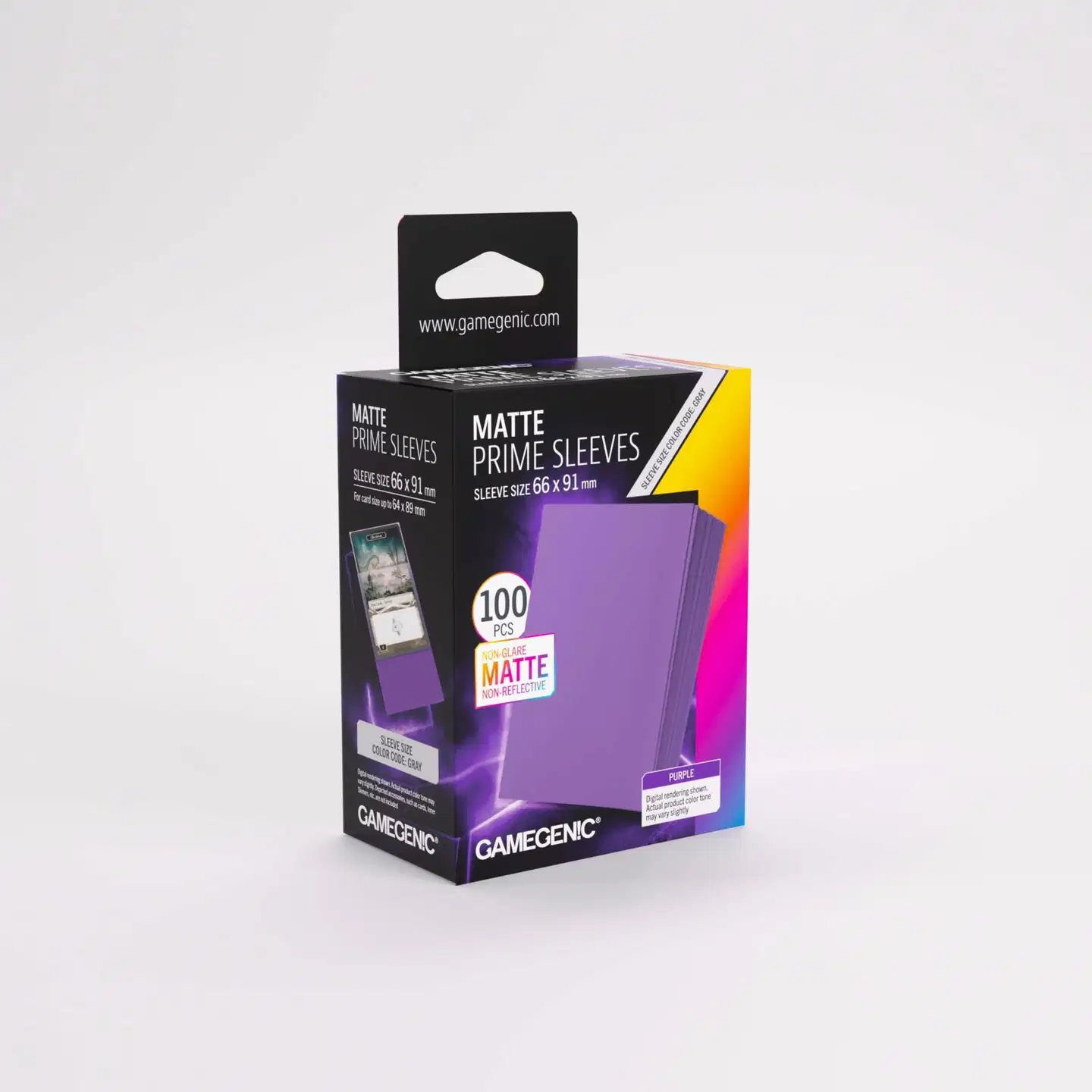 Gamegenic Matte Prime -korttisuojat 66 × 91 mm, violetti - 1