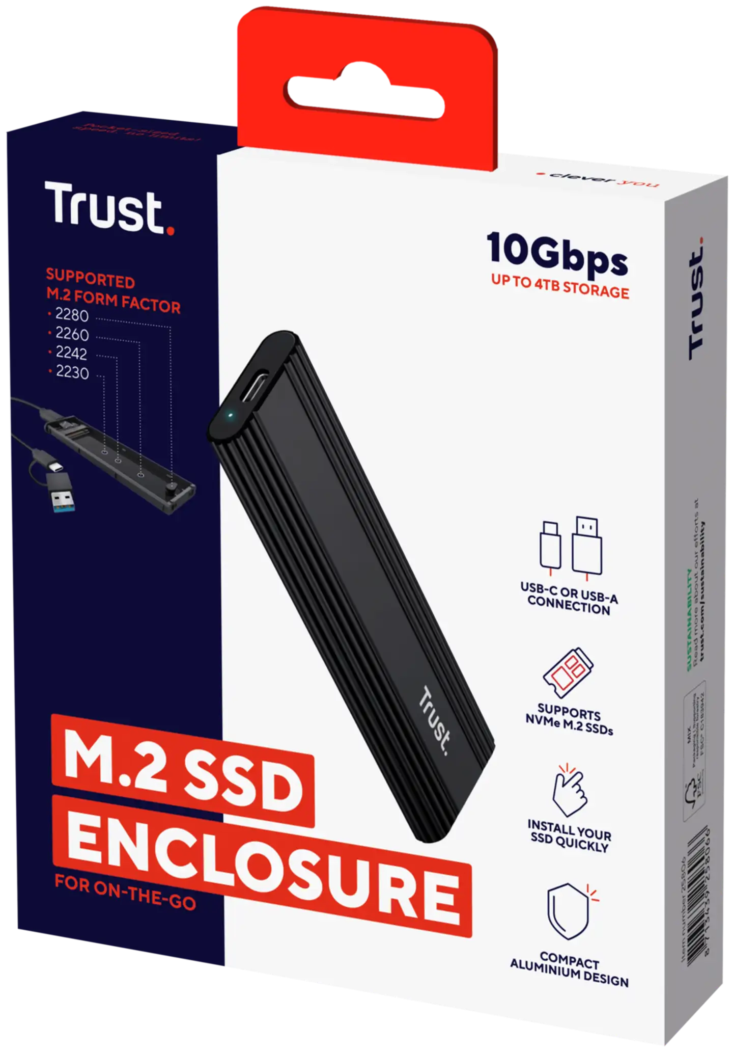 Trust M.2 SSD ulkoinen kotelo USB-C - 9