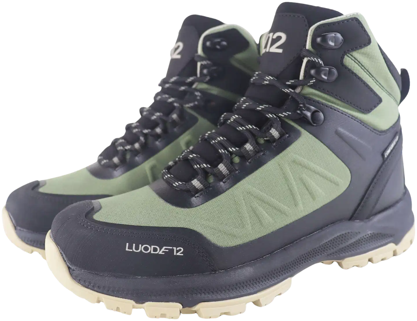Luode12 naisten vedenpitävät ulkoilukengät Kökar HI WP 8697 SL - Oil green/Black/Beige - 1