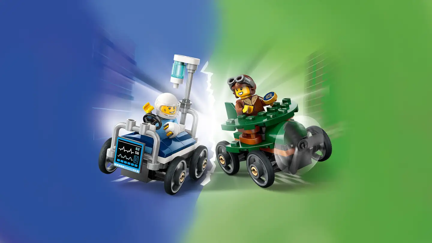 LEGO® City Great Vehicles 60459 Lentokone vastaan  sairaalansänky – kilpa-autopakkaus - 7