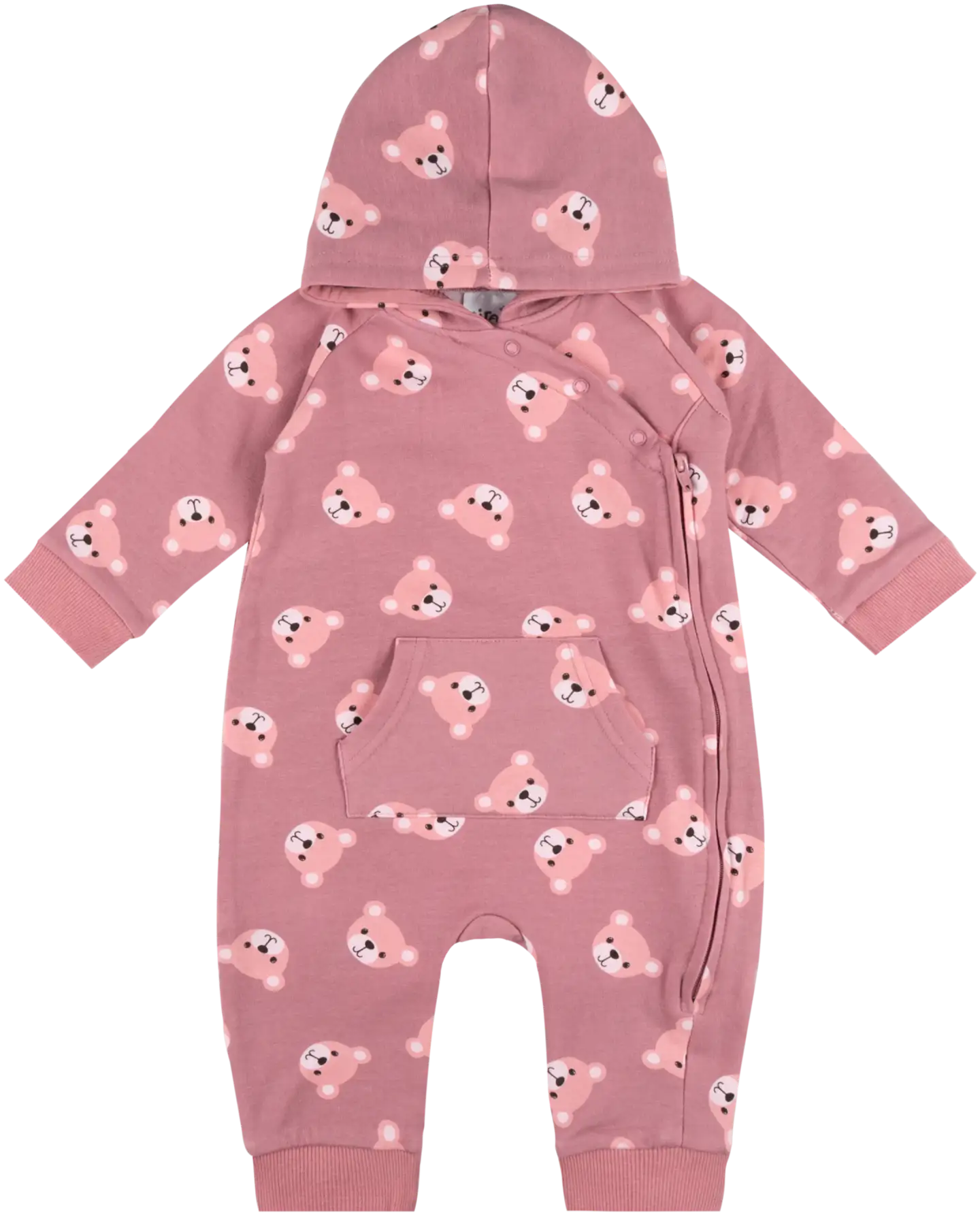 Ciraf vauvojen collegehaalari Nalle - pink bear face aop - 1