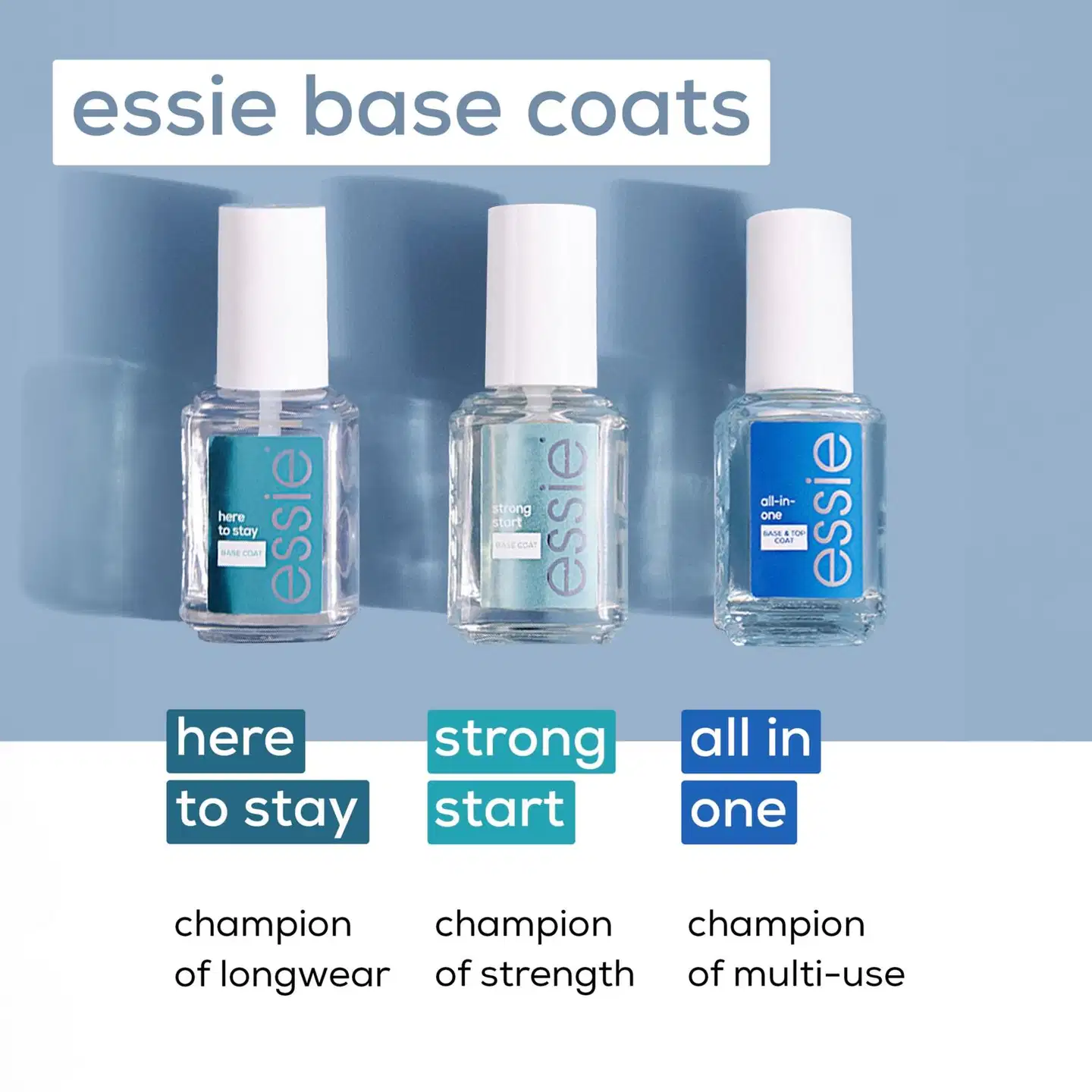 essie all-in-one alus- & päällyslakka 13,5 ml - 5