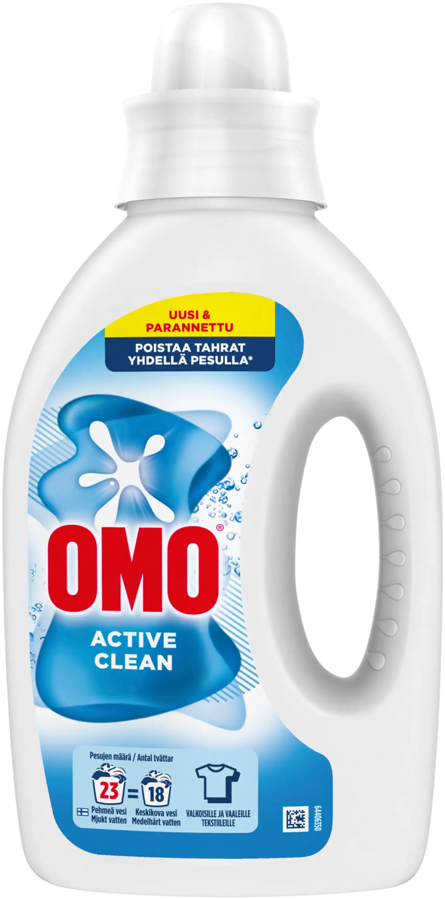 Omo Active Clean Nestemäinen pyykinpesuaine Valkoisille vaatteille 920 ml 23 pesua