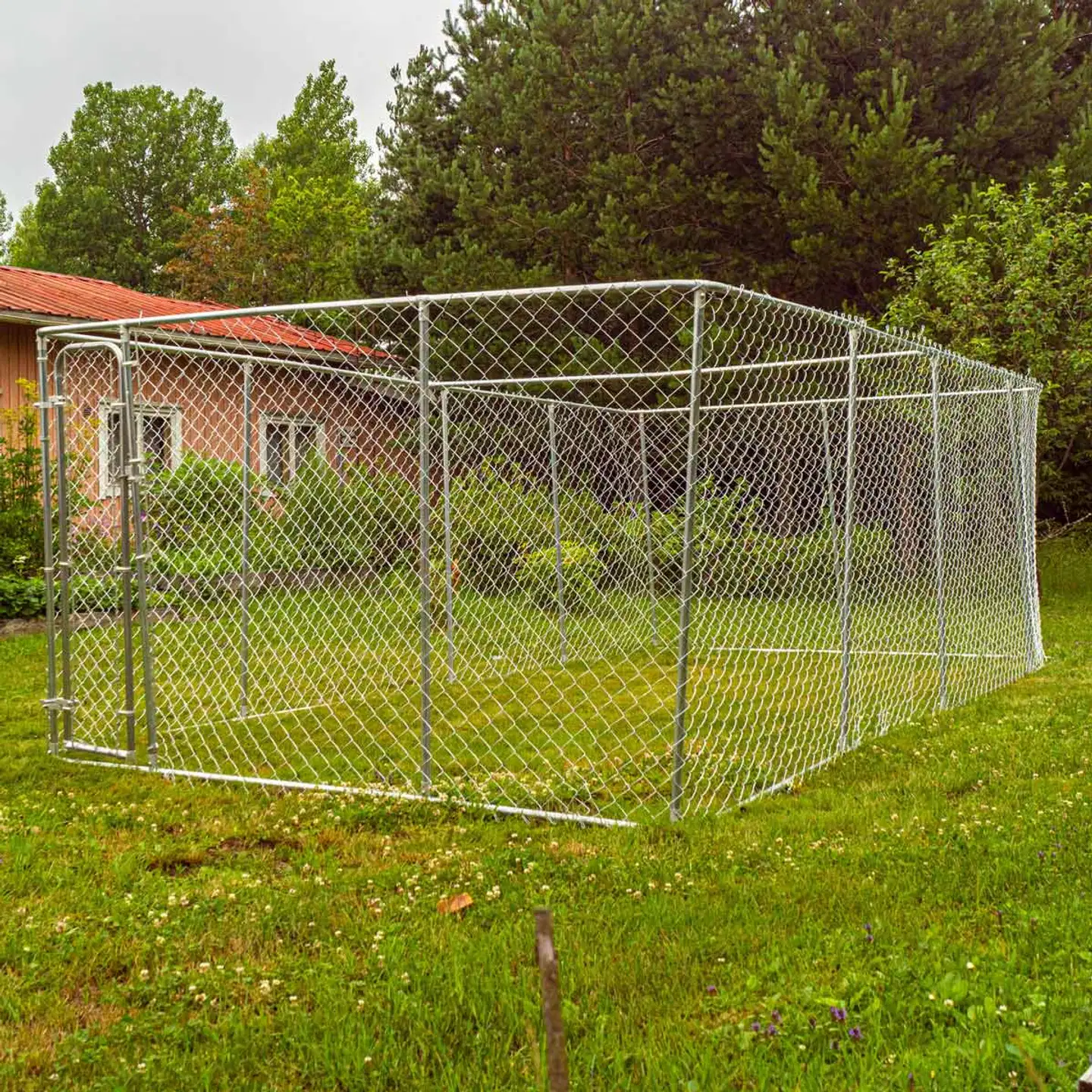 Trekker koira-aitaus 6x3 m harmaa - 5