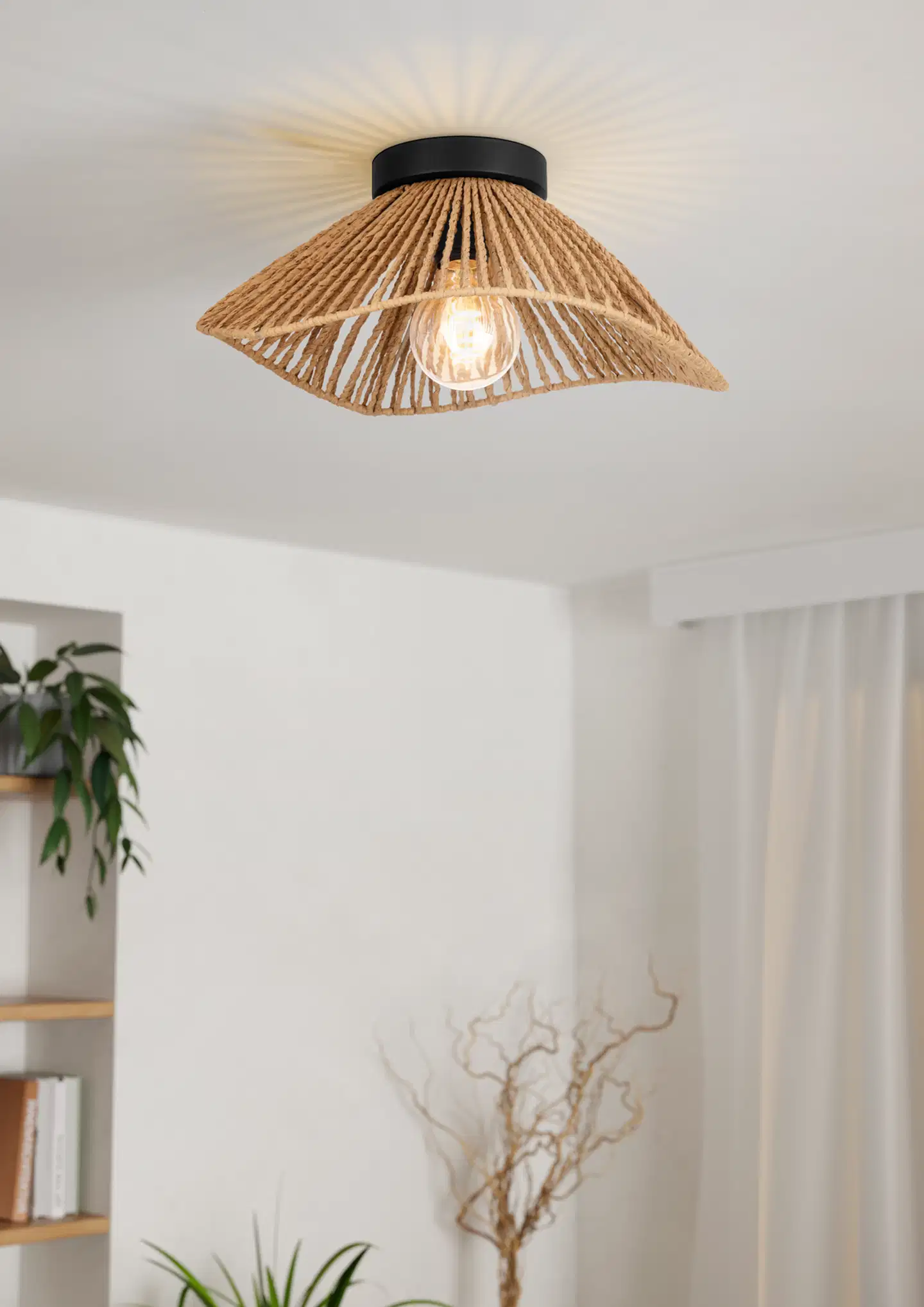 EGLO kattovalaisin Naturlavister E27 musta/ruskea - 6