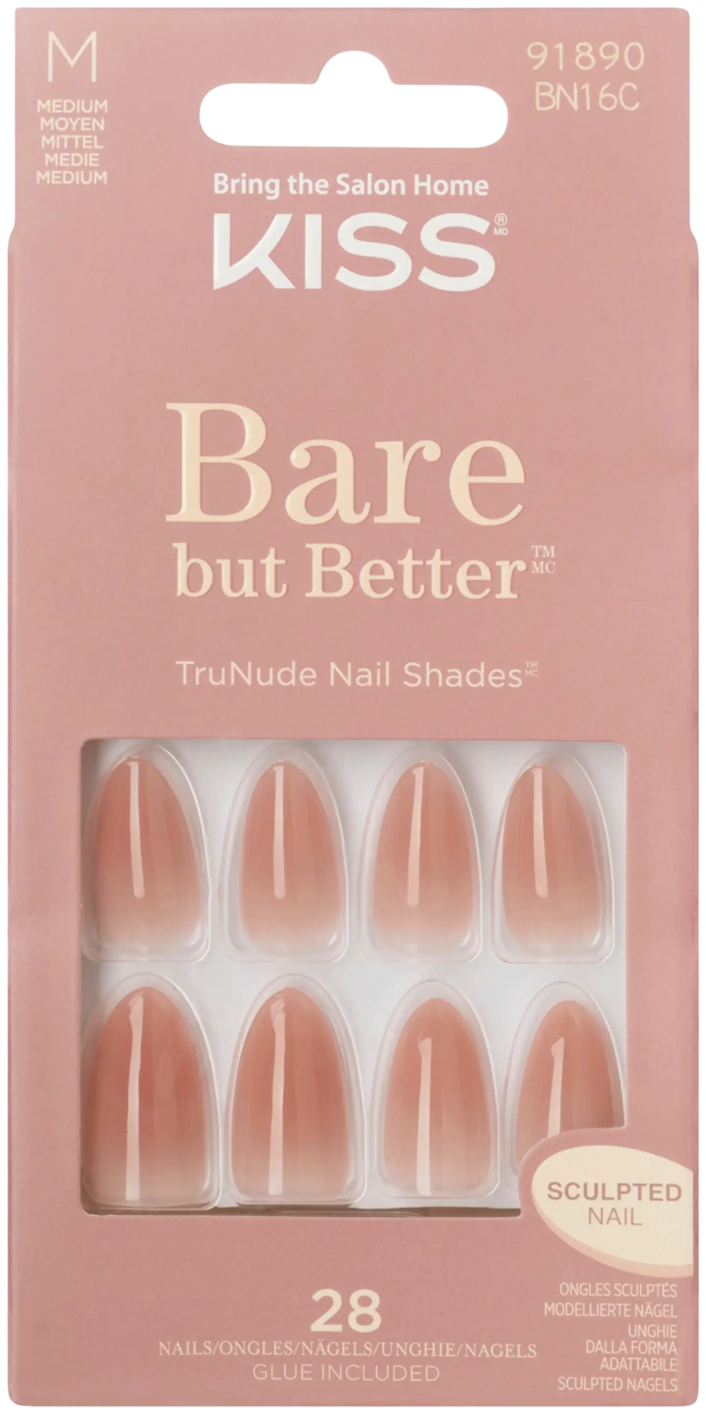 Kiss Bare but Better kynnet Fairest Nude 28kpl