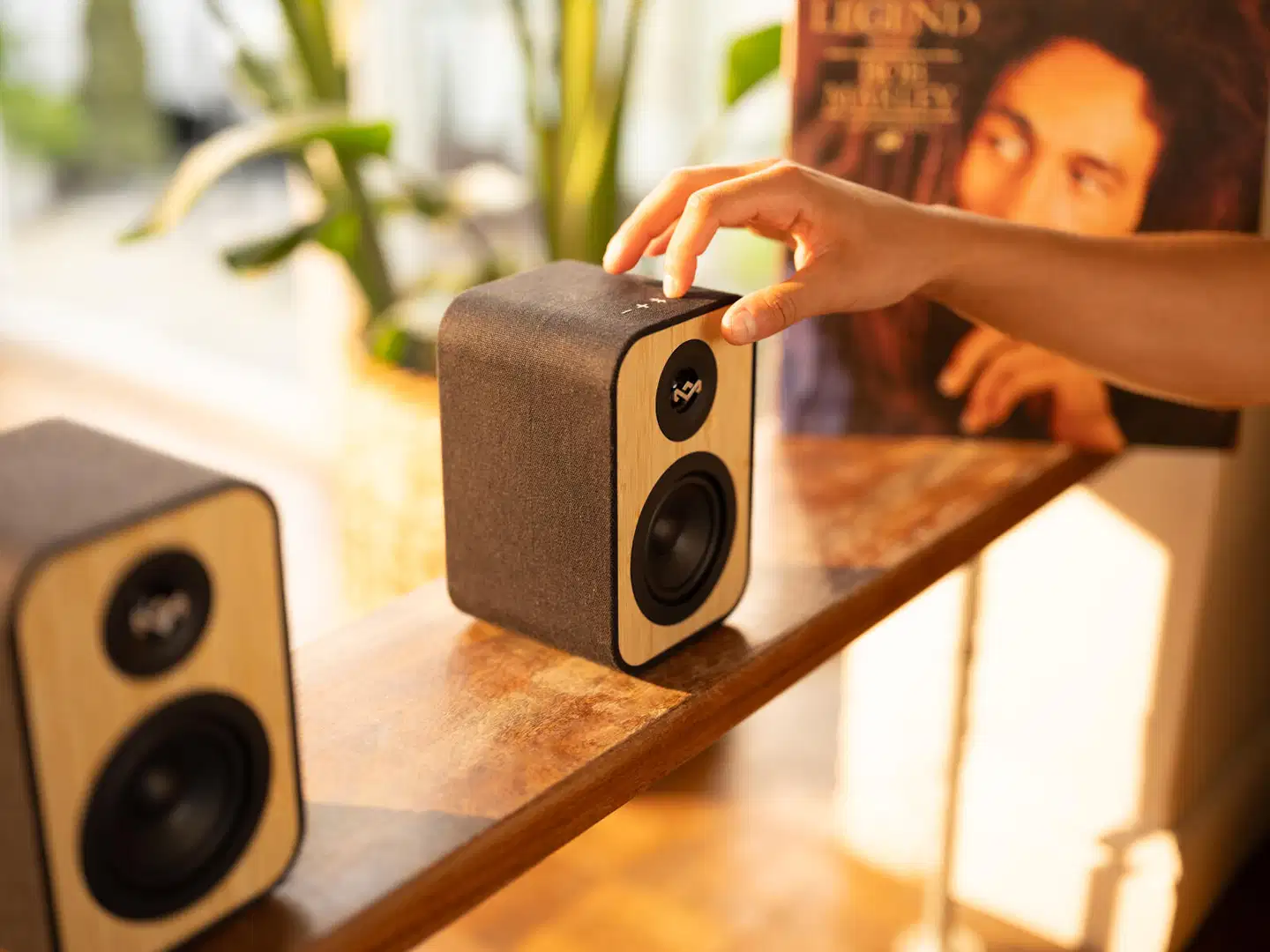 House of Marley Bluetooth hyllykaiuttimet (2kpl) Uplift, musta/puu - 6
