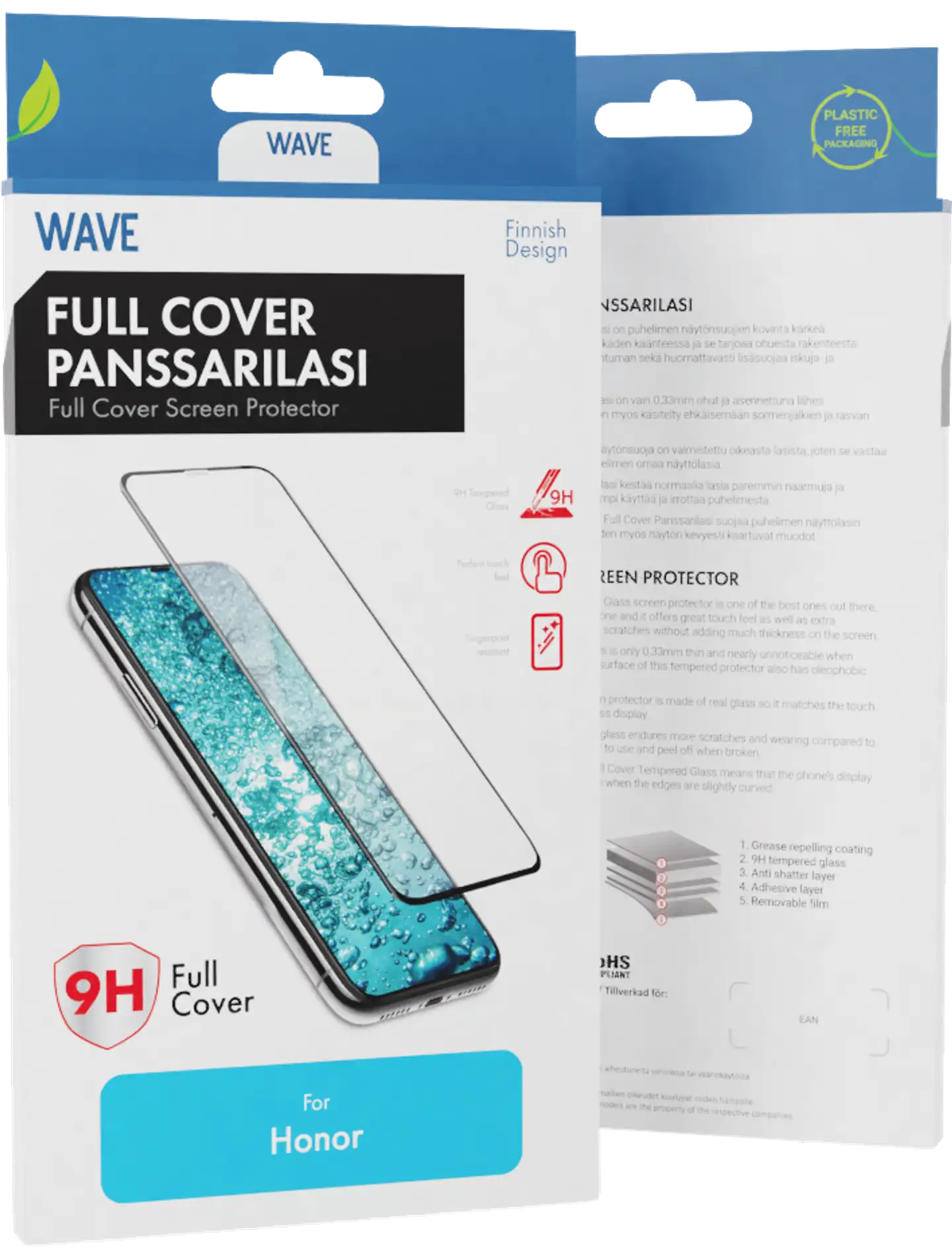 Wave Full Cover Panssarilasi, Honor Magic4 Lite 5G, Musta Kehys