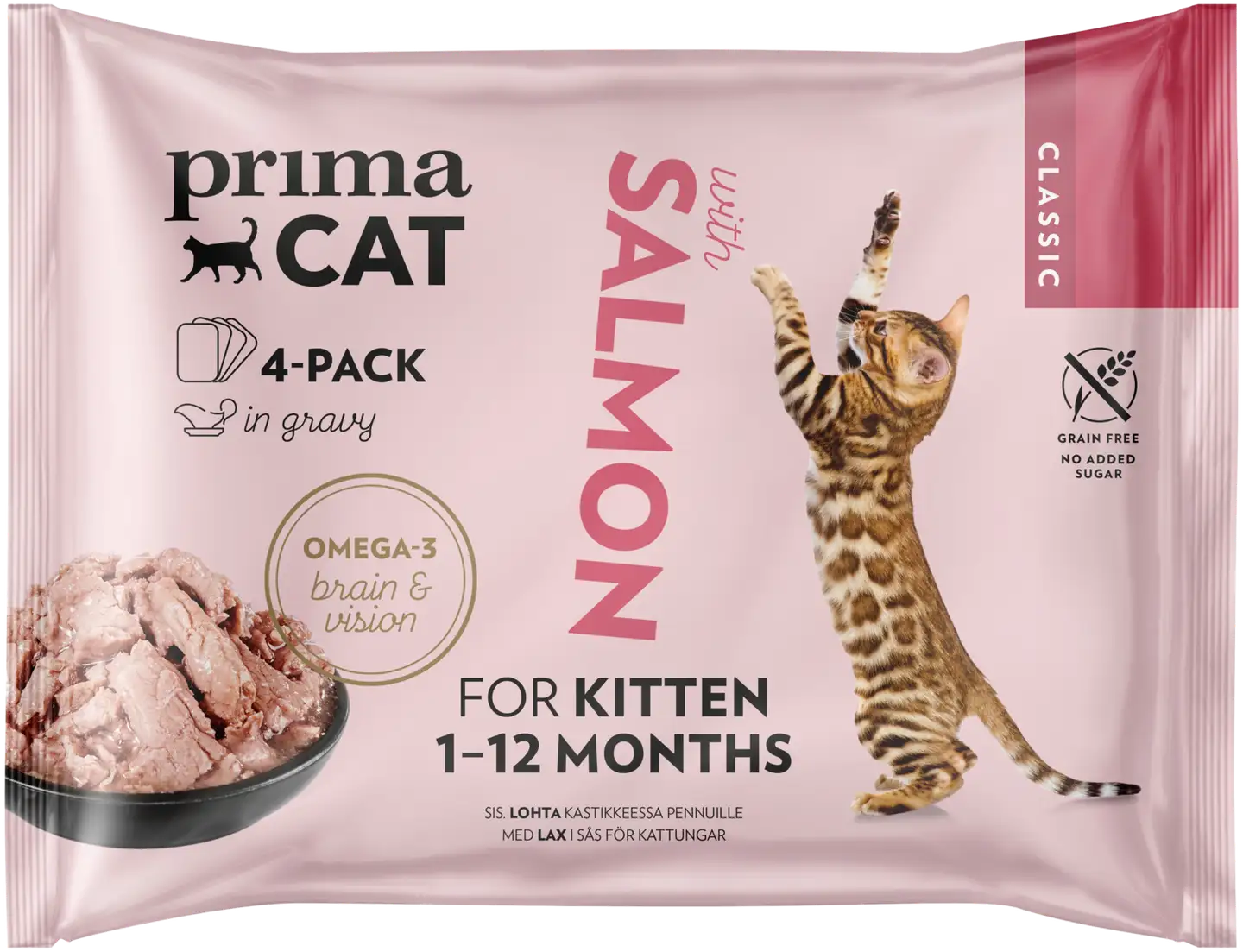 PrimaCat Classic Lohta kastikkeessa pennuille 4 x 85 g