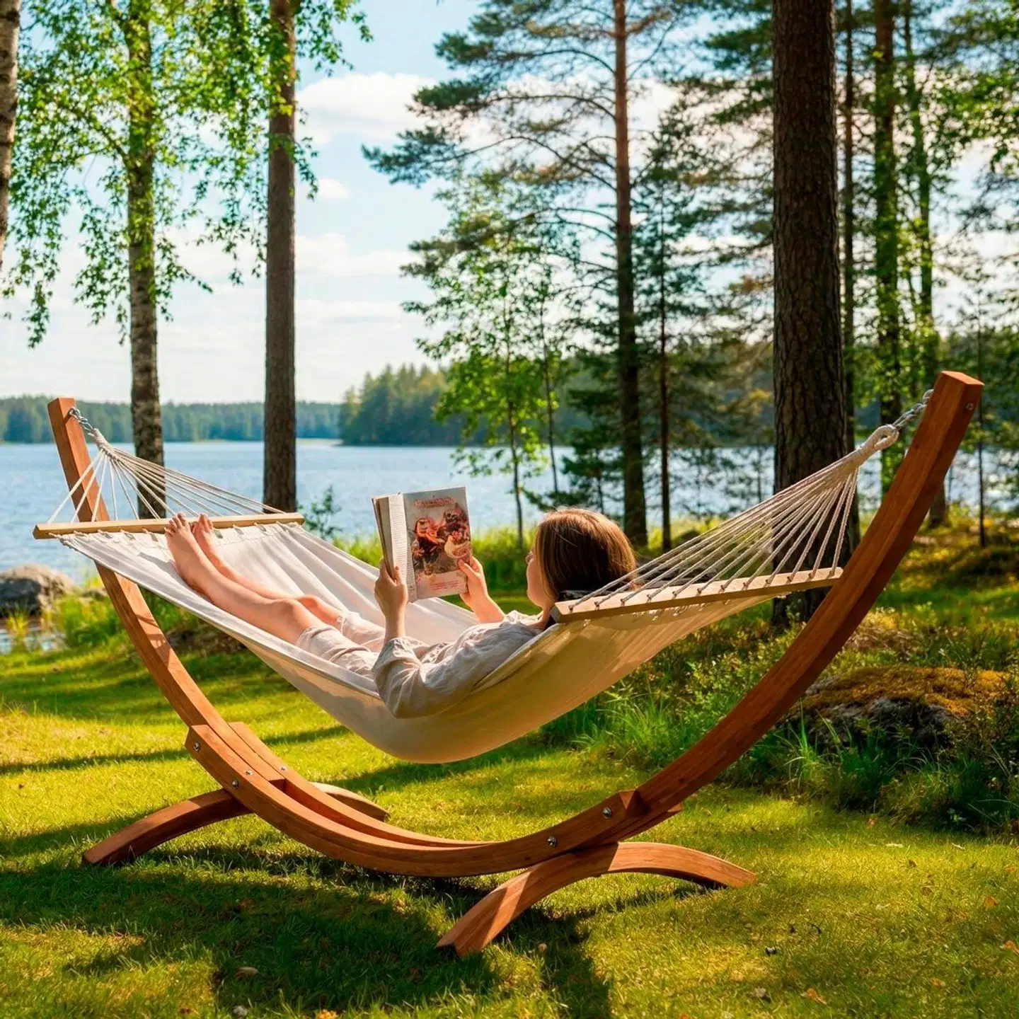 Lykke riippumatto telineellä premium - 5