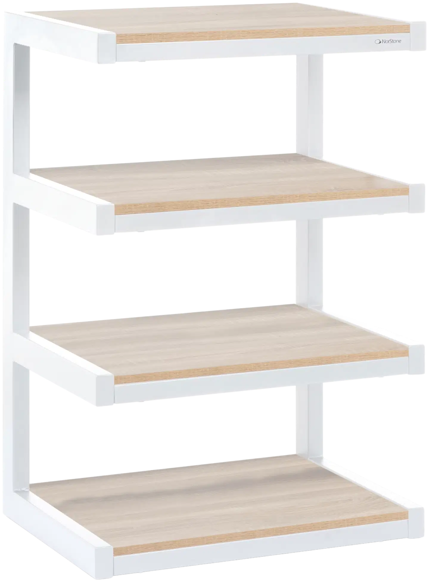 Norstone Esse HiFi -laitekaluste valkoinen/tammi - 1