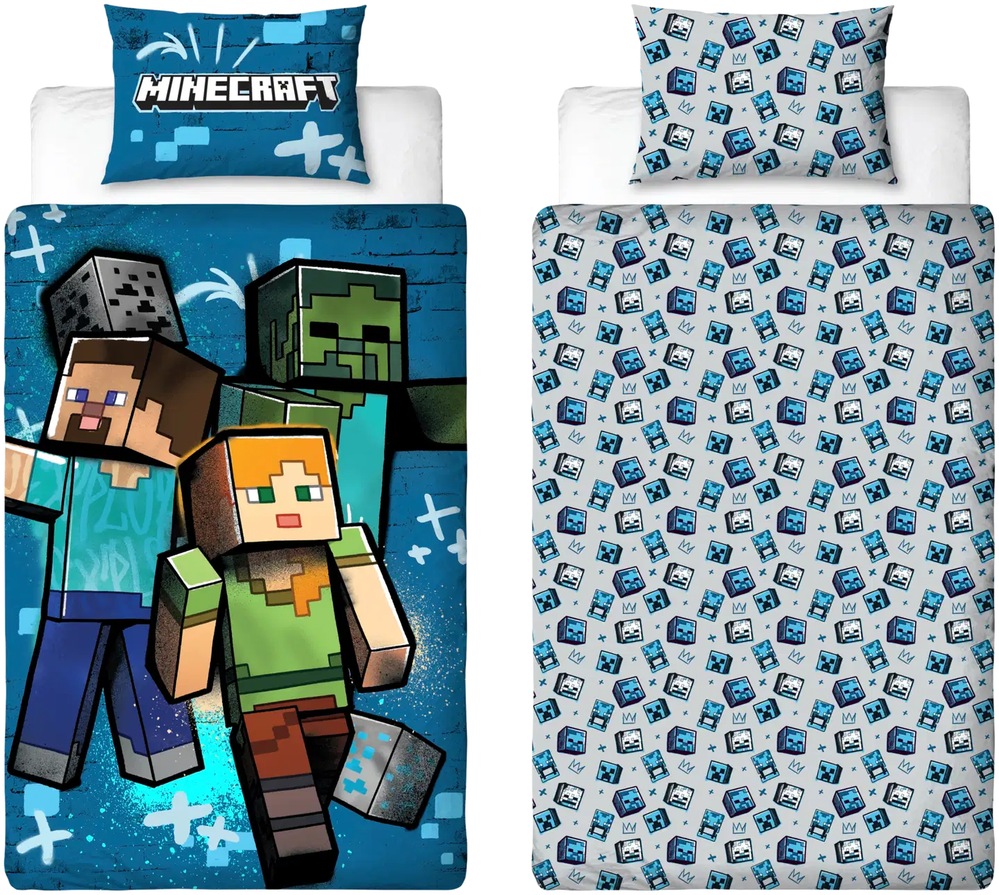 Lasten pussilakanasetti Minecraft 150x210+50x60 cm - 2